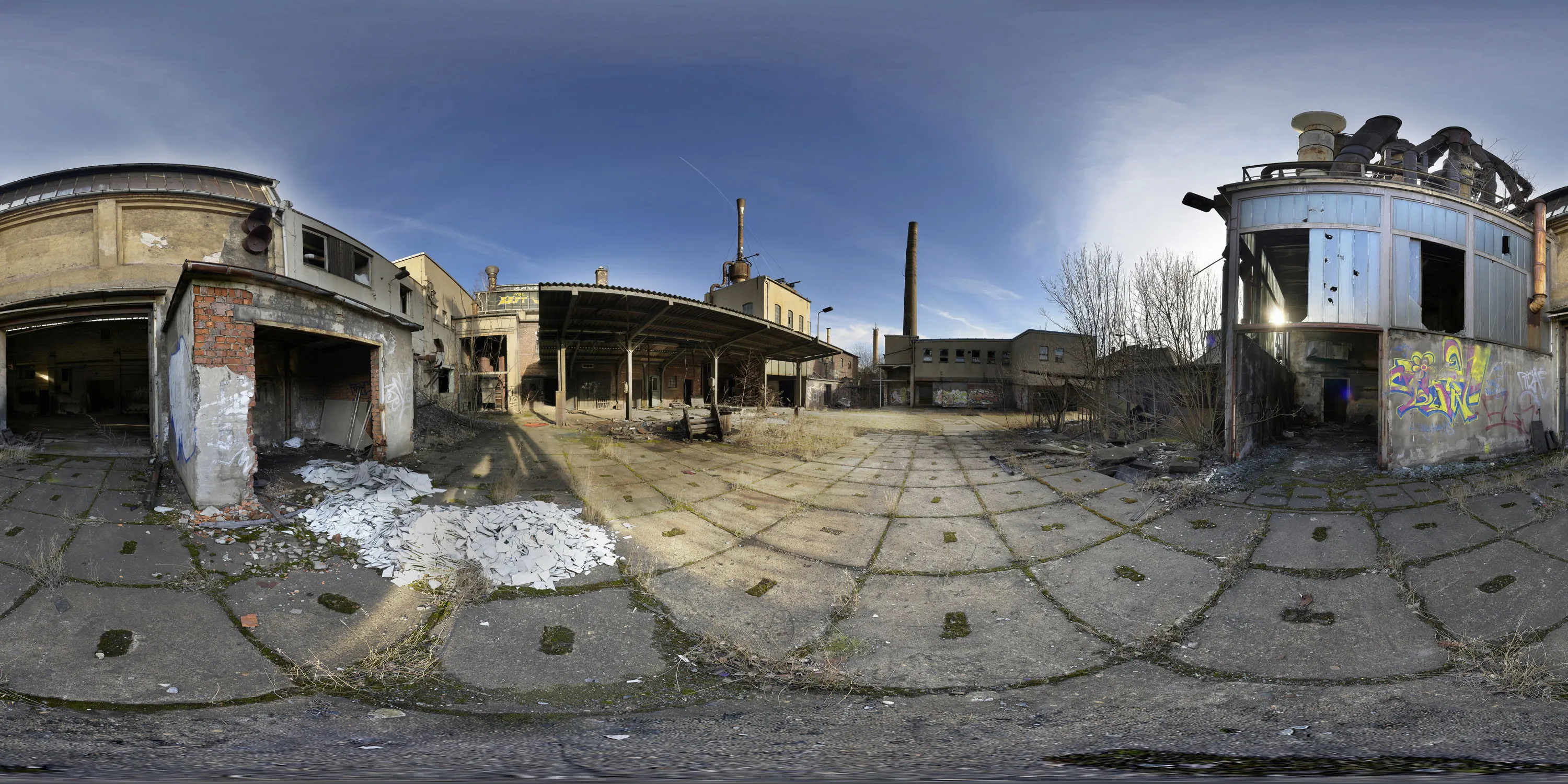 360 Grad Panorama Ansicht: Alte Gießerei - Außenansicht in Eisengiesserei und Maschinenfabrik Bautzen (EMAG)