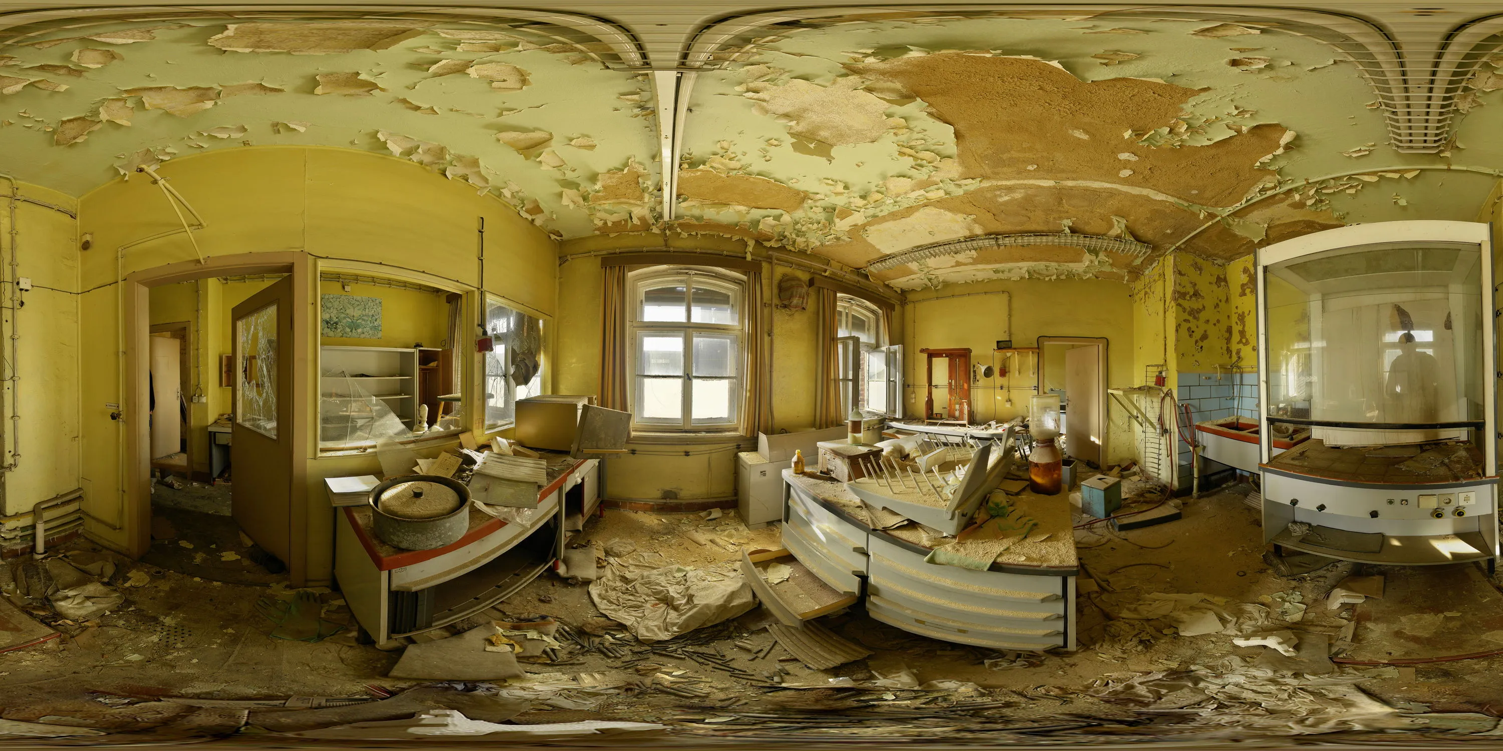 360 Grad Panorama Ansicht: Alte Gießerei - Labor in Eisengiesserei und Maschinenfabrik Bautzen (EMAG)e