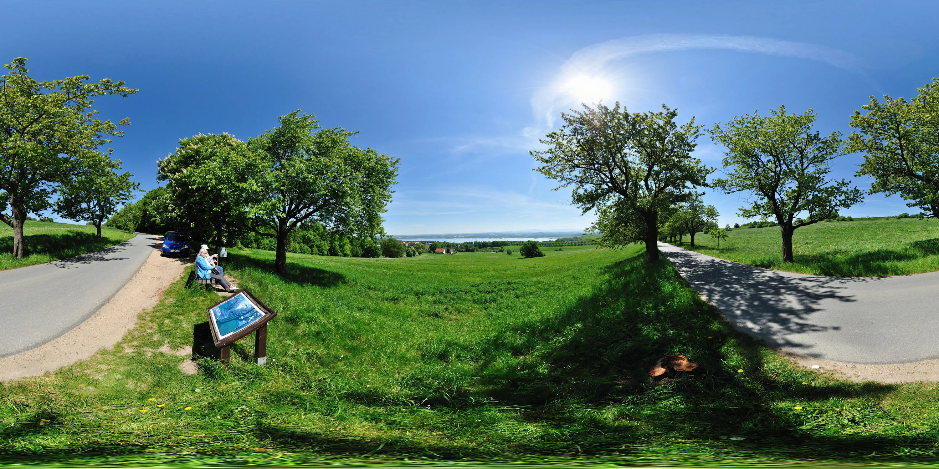 360 Grad Panorama Ansicht: Aussichtspunkt Jauernick Buschbach in Oberlausitz