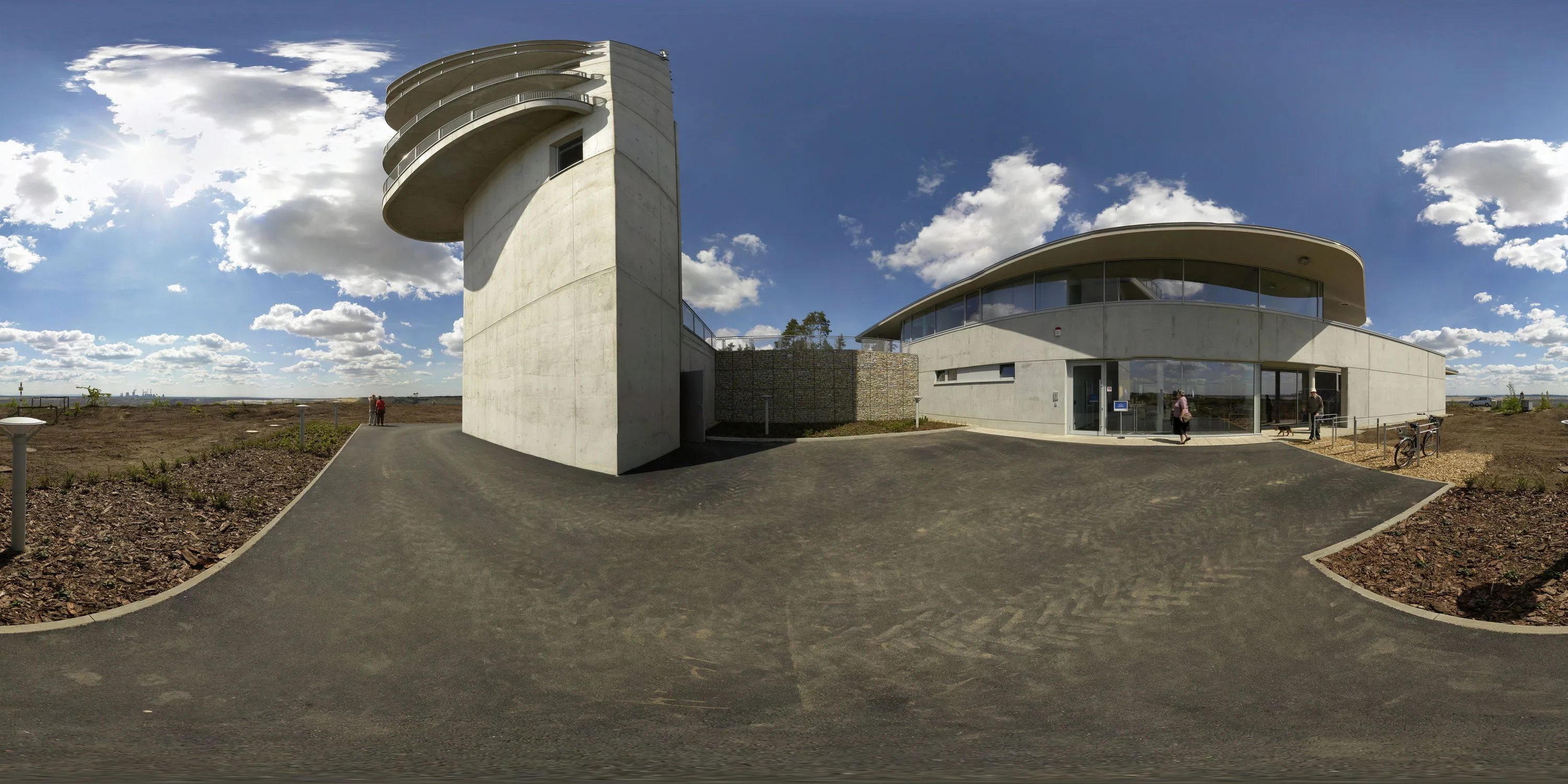360 Grad Panorama Ansicht: Aussichtspunkt auf den Tagebau Nochten in Kommunikations- und Naturschutzzentrum Weißwasser