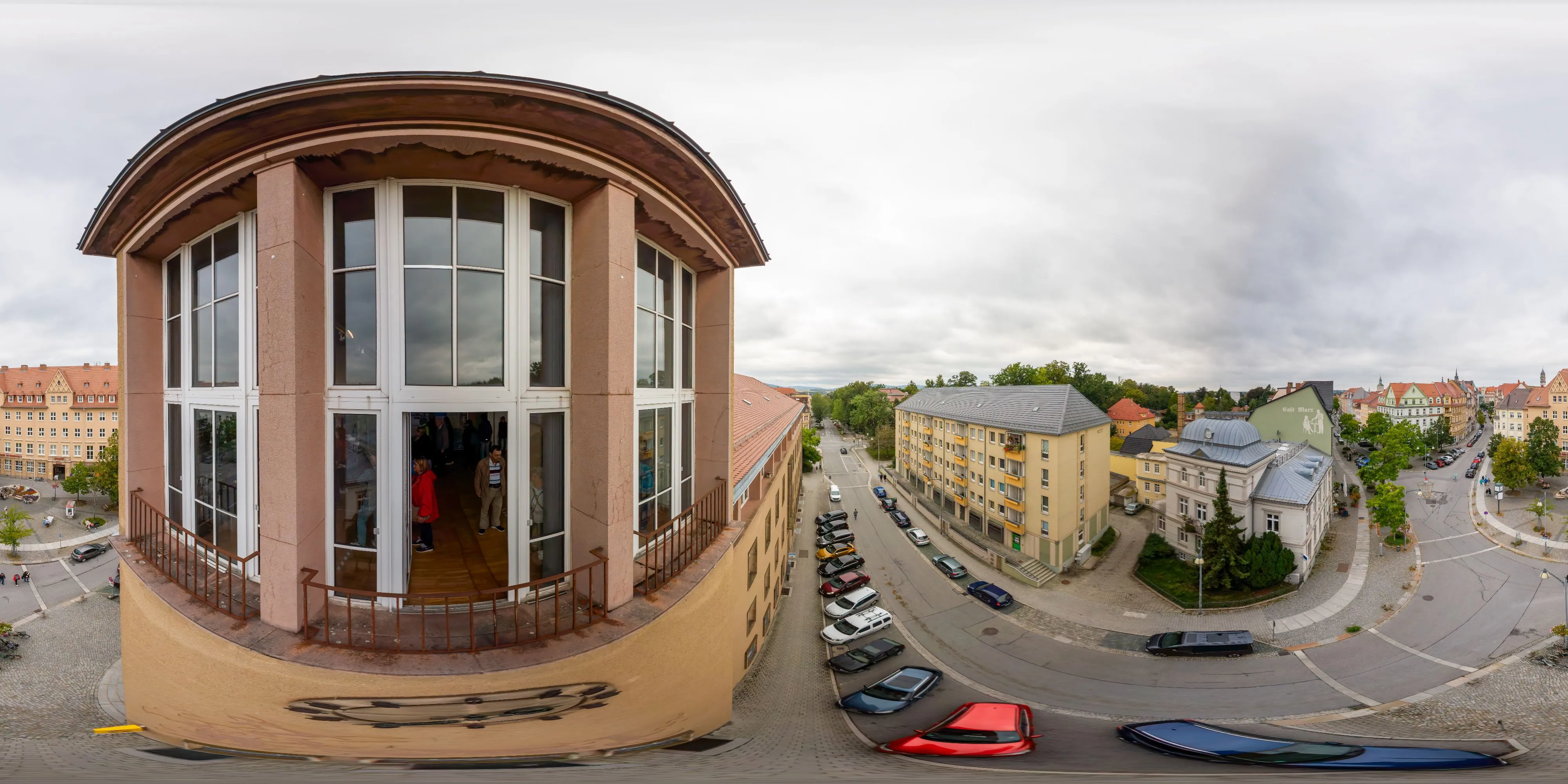 360° Panorama Ansicht: Alte Post - Aussicht aus dem Turmzimmer