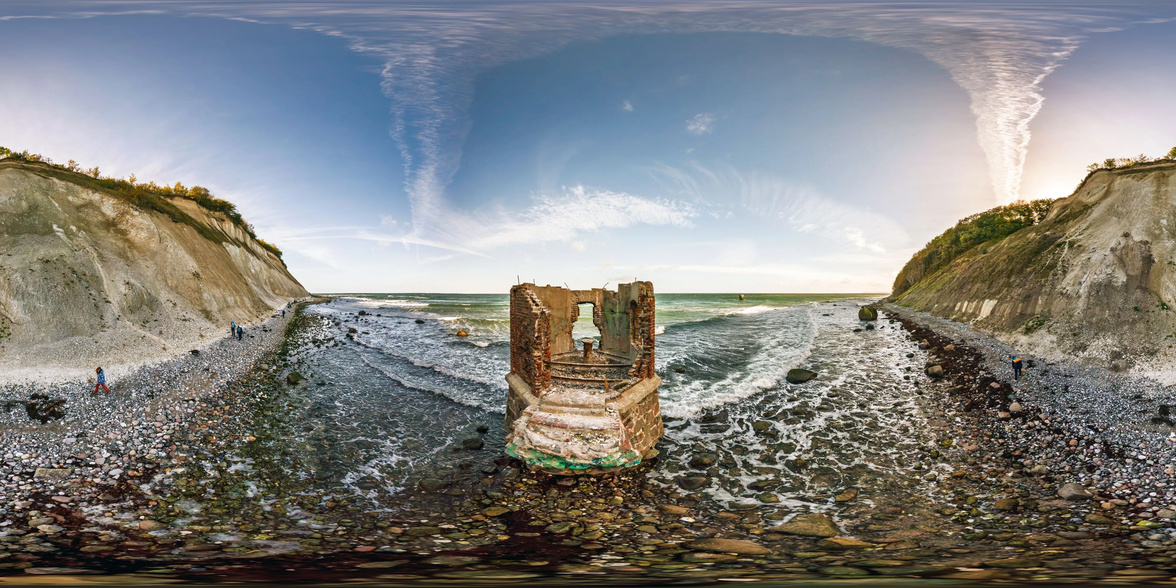 360° Panorama Ansicht: Ruine des alten Pegelturmes