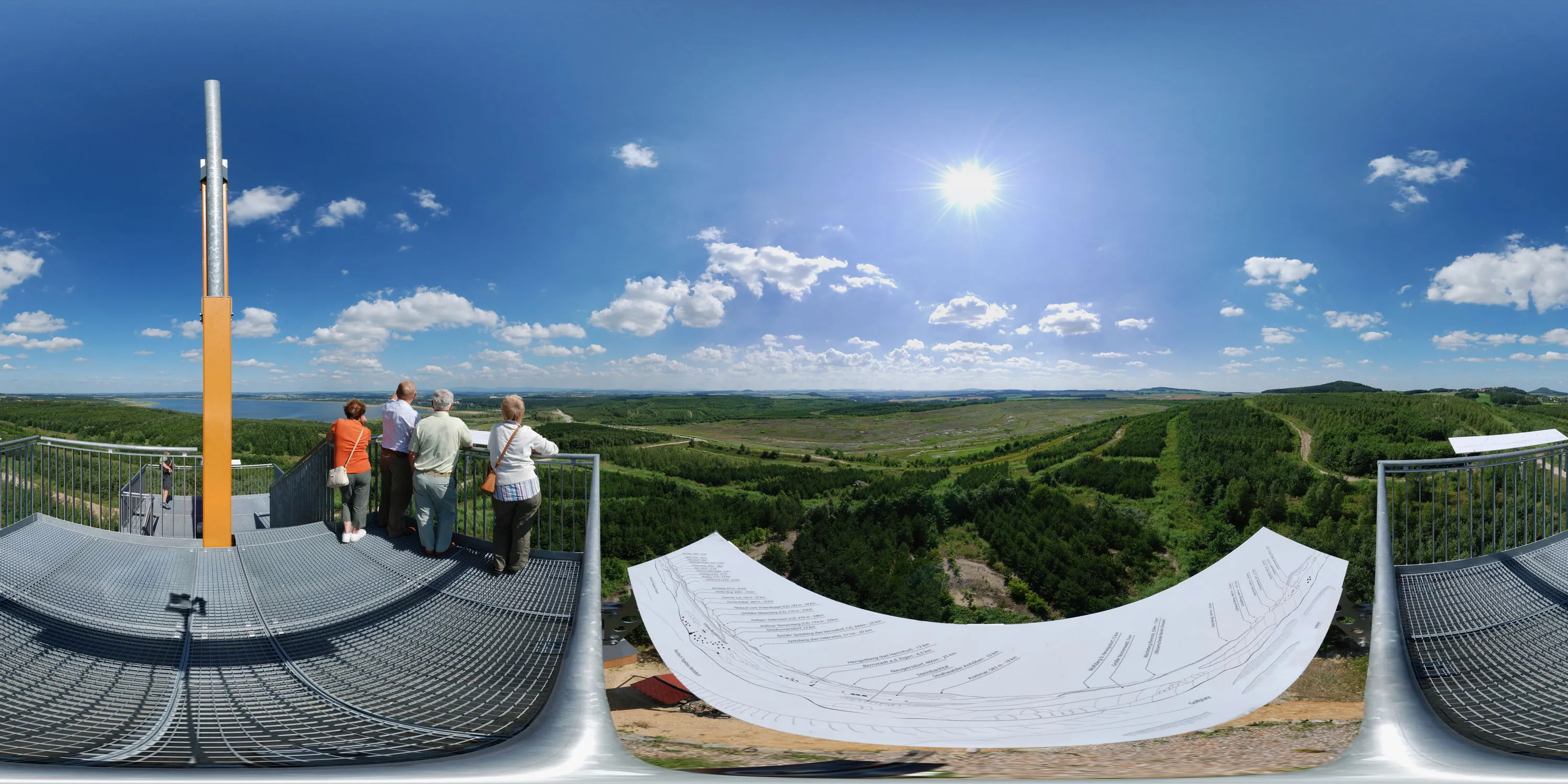 360 Grad Panorama Ansicht: Aussichtsturm Neuberzdorfer Höhe in Oberlausitz