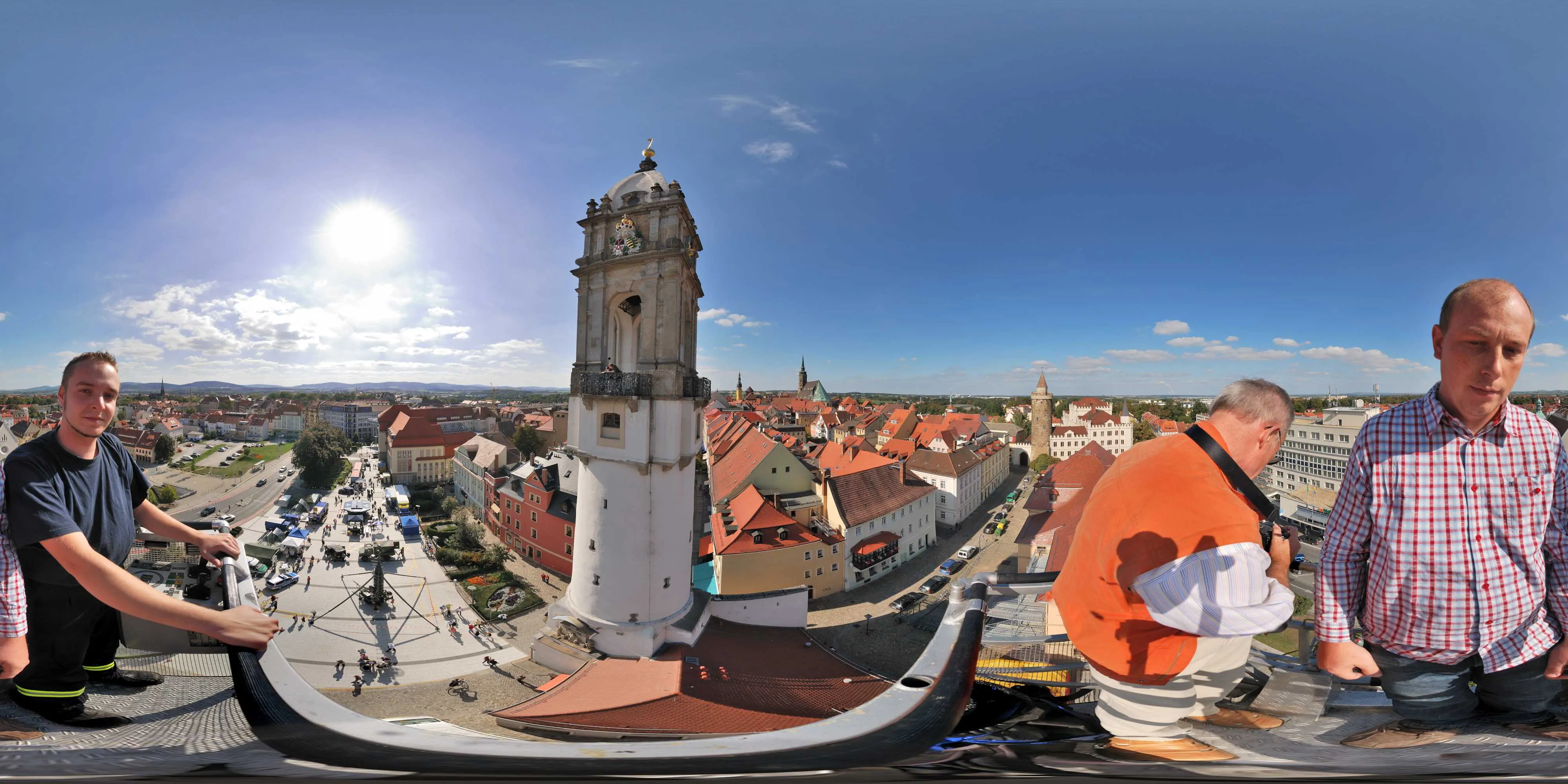 360 Grad Panorama Ansicht: Feuerwehr auf dem Kornmarkt in Aktionsfläche Blaulicht 2009