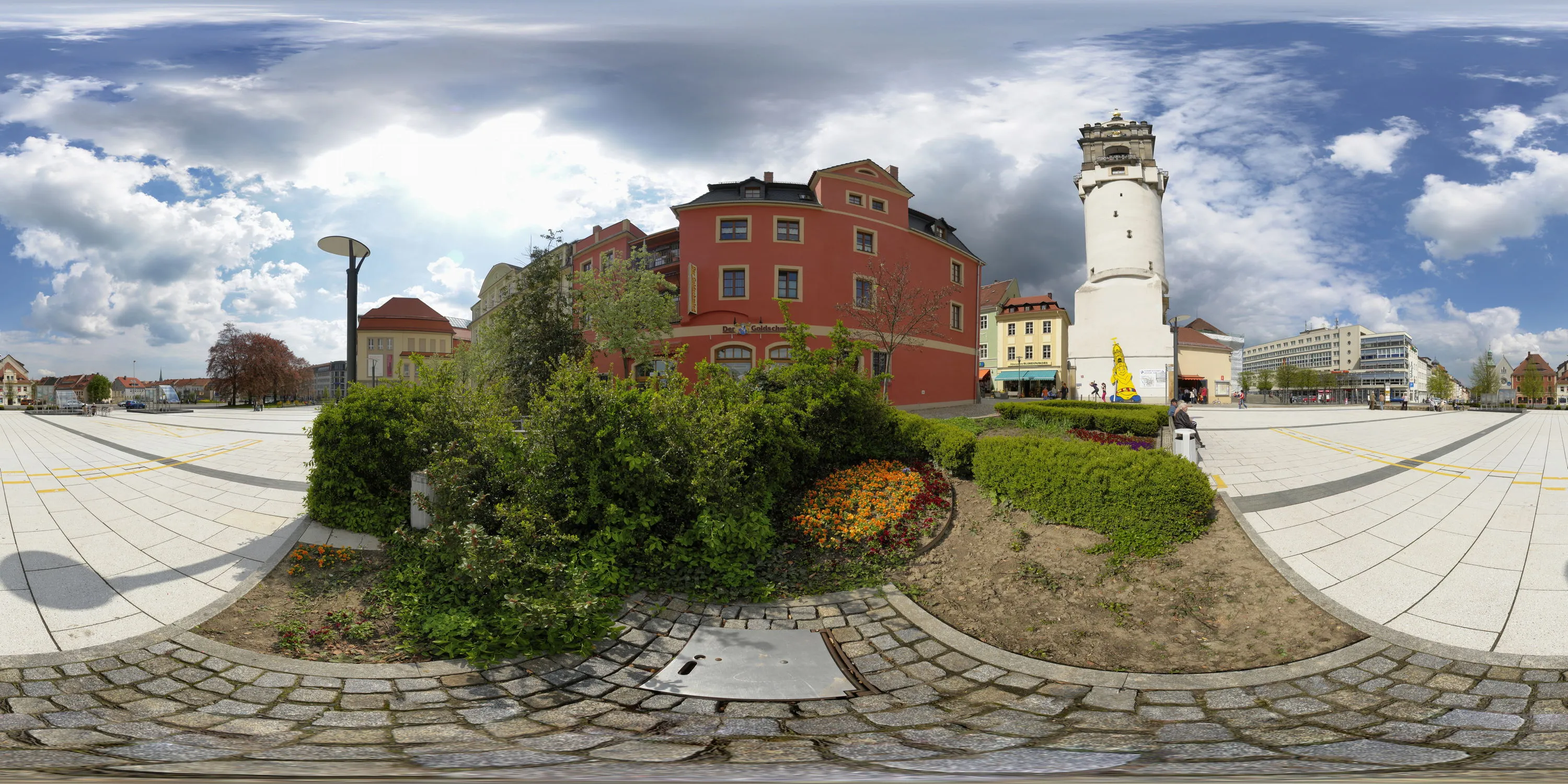 360 Grad Panorama Ansicht: Kornmarkt in Frühling 08