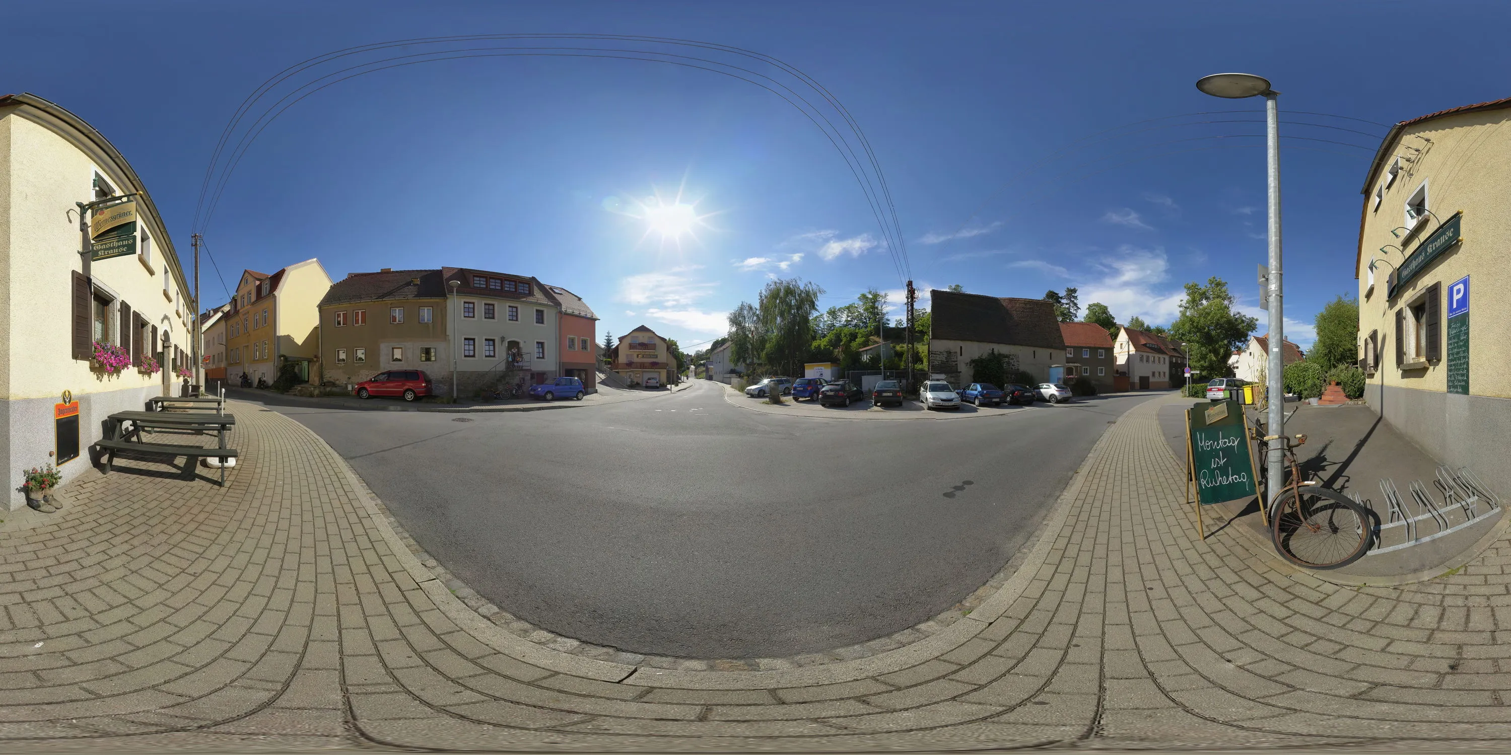 360 Grad Panorama Ansicht: Gasthof Krause in Sommer 08