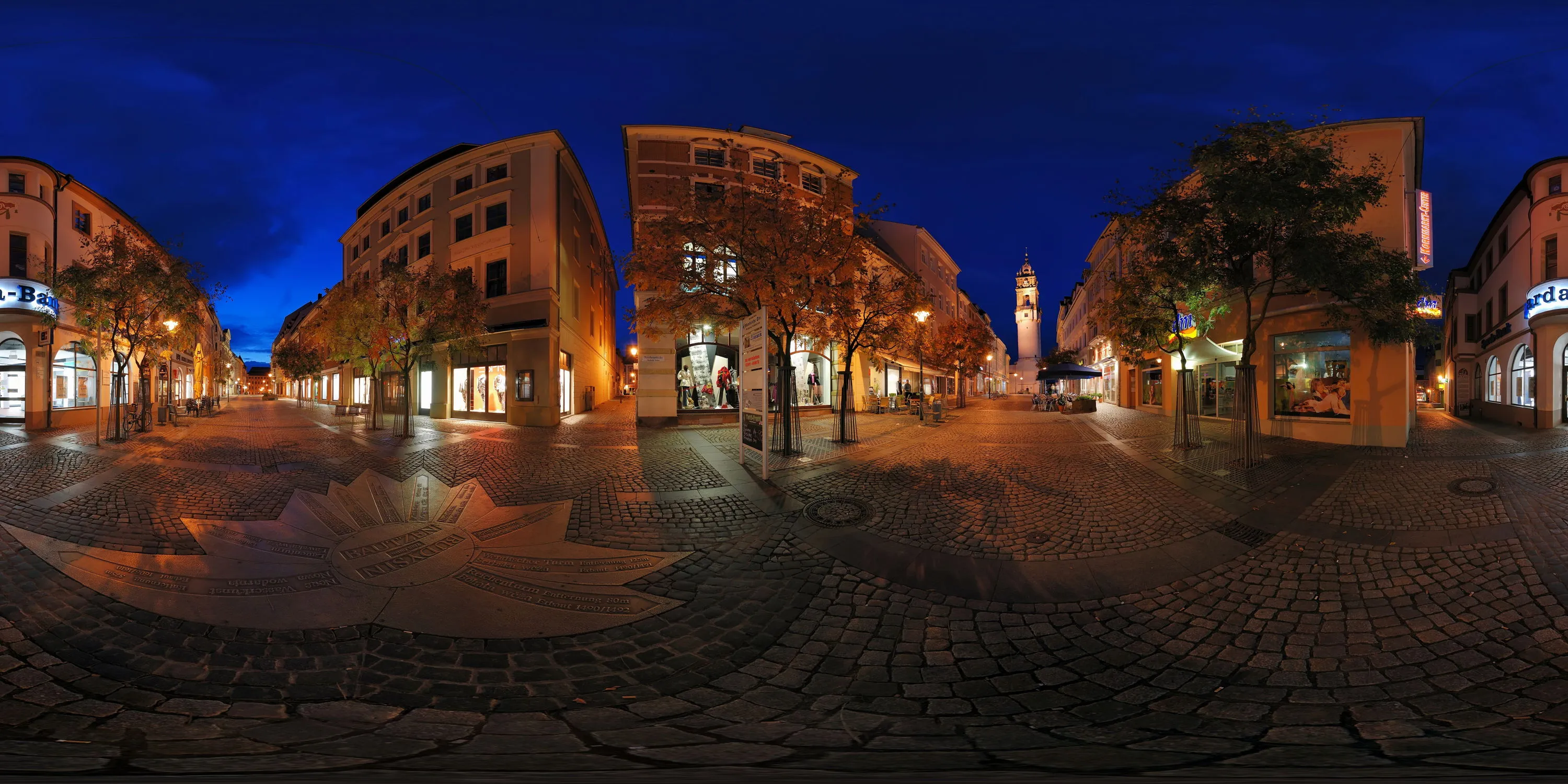 360 Grad Panorama Ansicht: Reichenstraße in bei Nacht