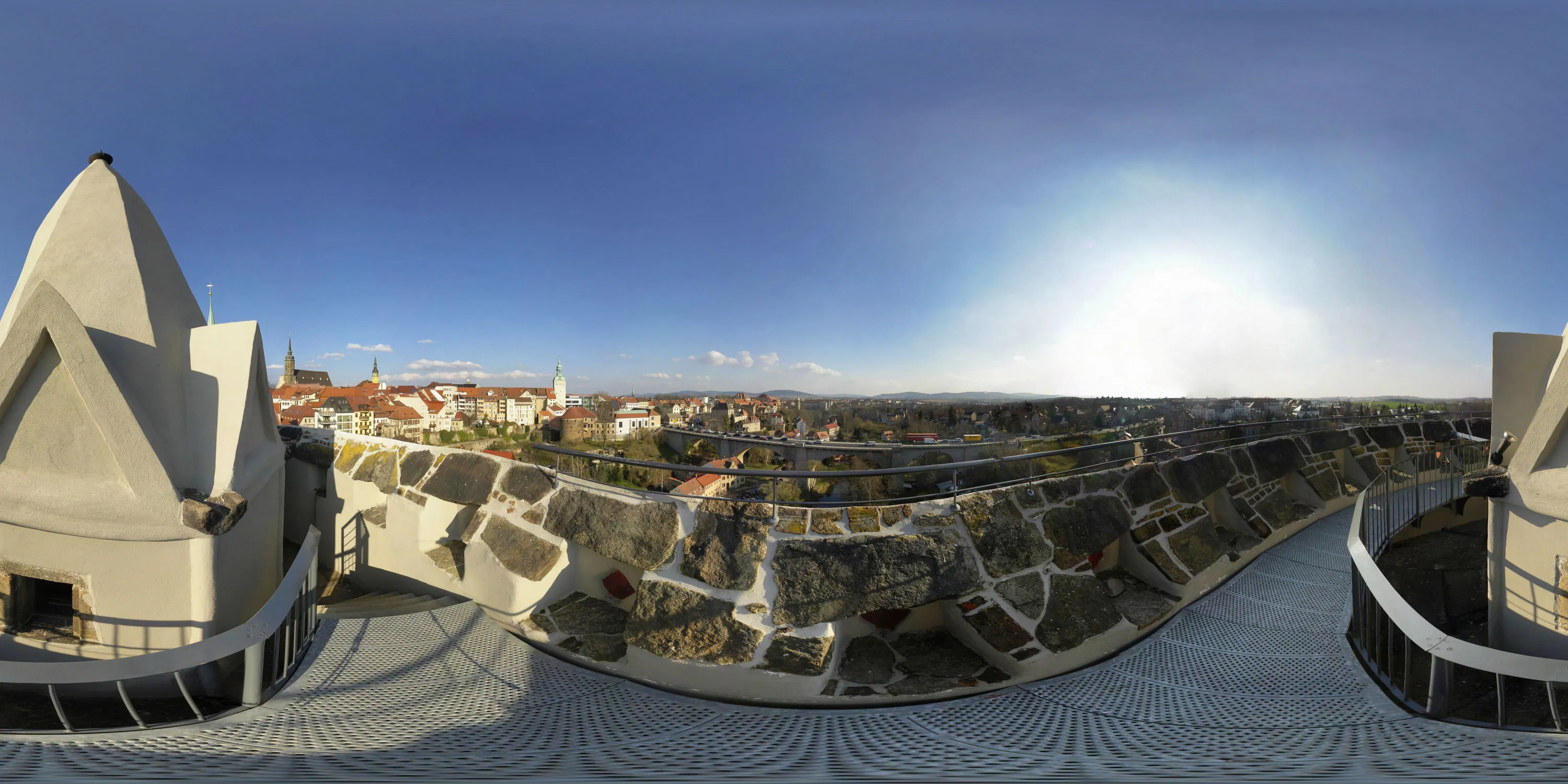 360 Grad Panorama Ansicht: Alte Wasserkunst in Frühling 08