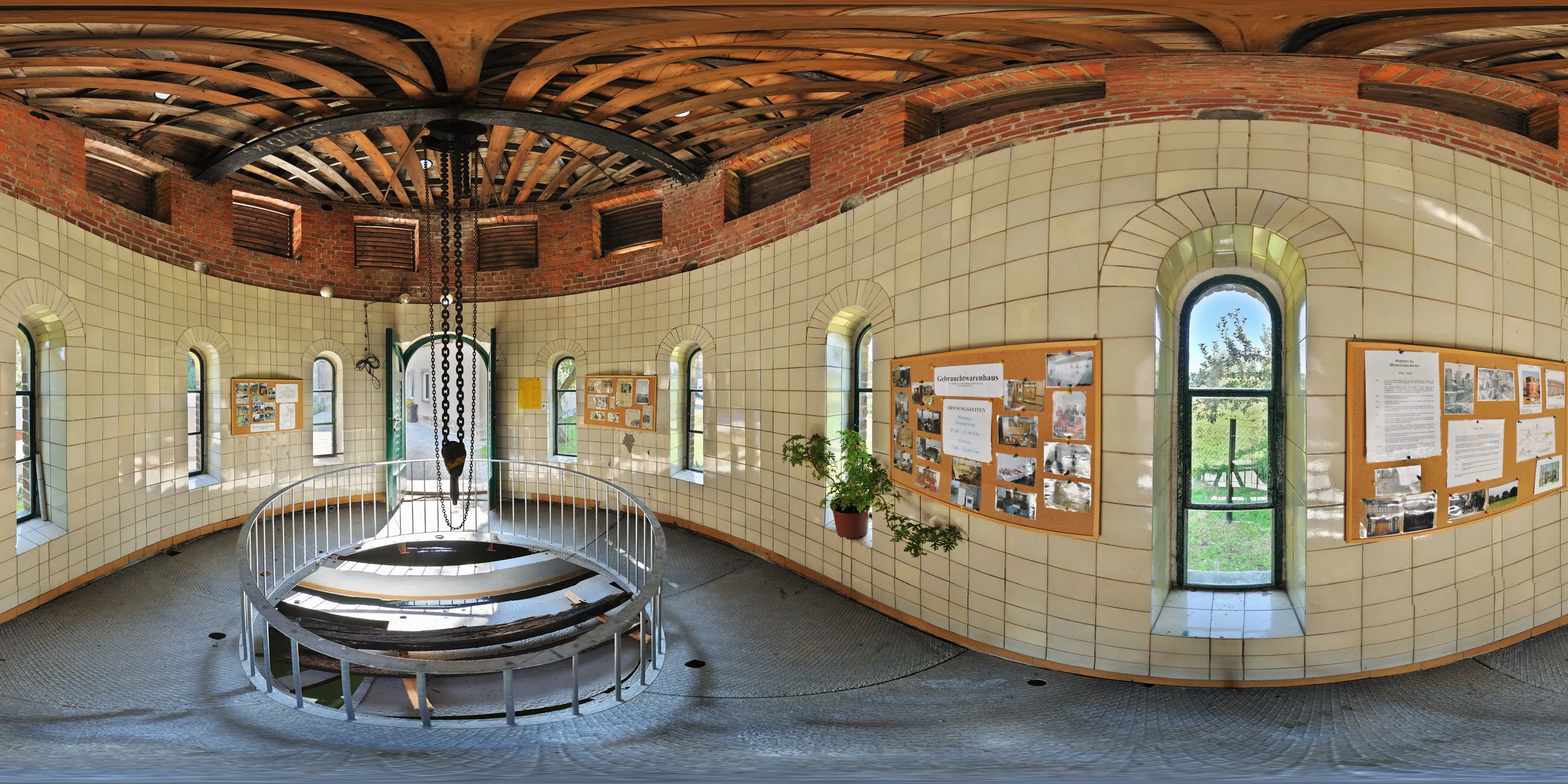 360 Grad Panorama Ansicht: Wasserwerk Strehla - Brunnenhaus in Tag des offenen Denkmals 2010