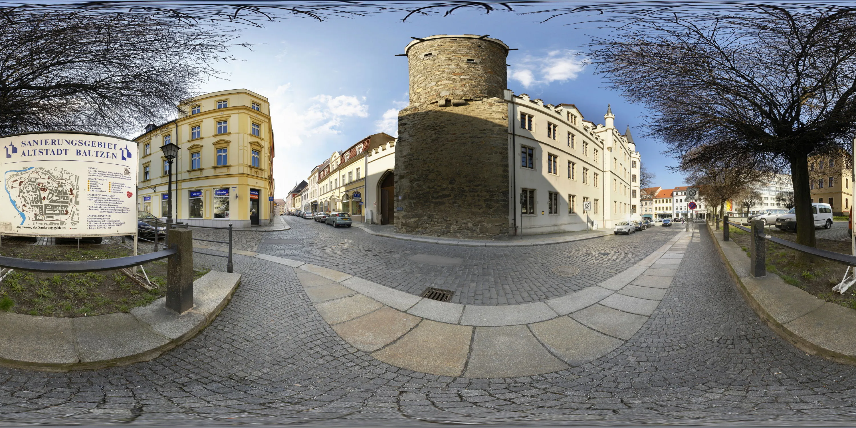 360 Grad Panorama Ansicht: Wendische Turm in Frühling 08