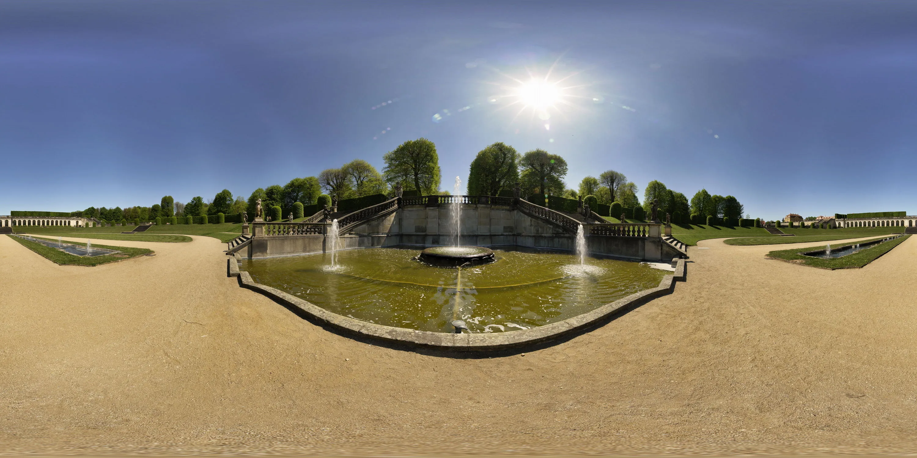 360 Grad Panorama Ansicht: Barockgarten Großsedlitz in Sachsen