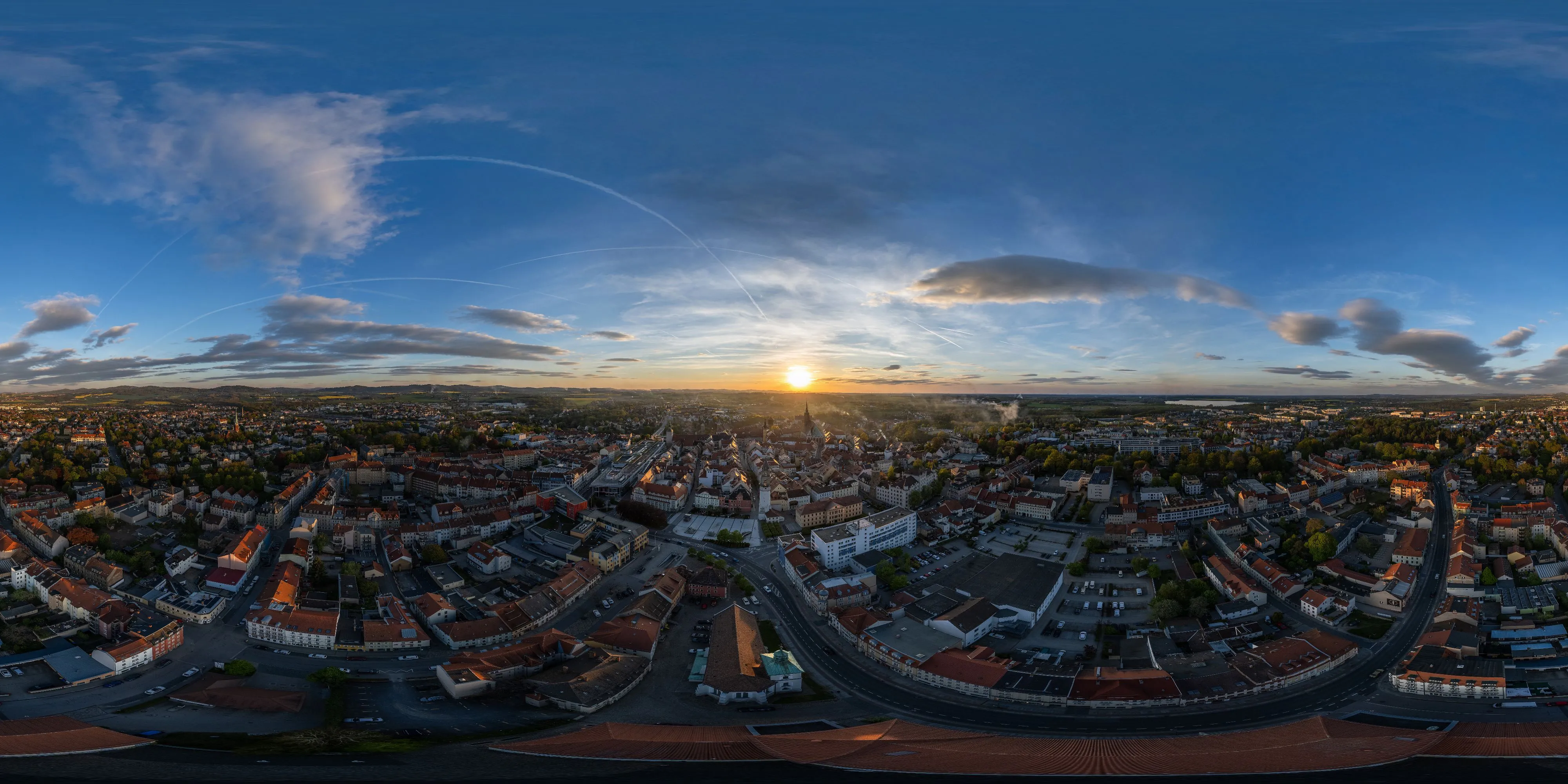 360 Grad Panorama Ansicht: Abendstimmung zum traditionellen Hexenbrennen in Bautzen in Bautzen
