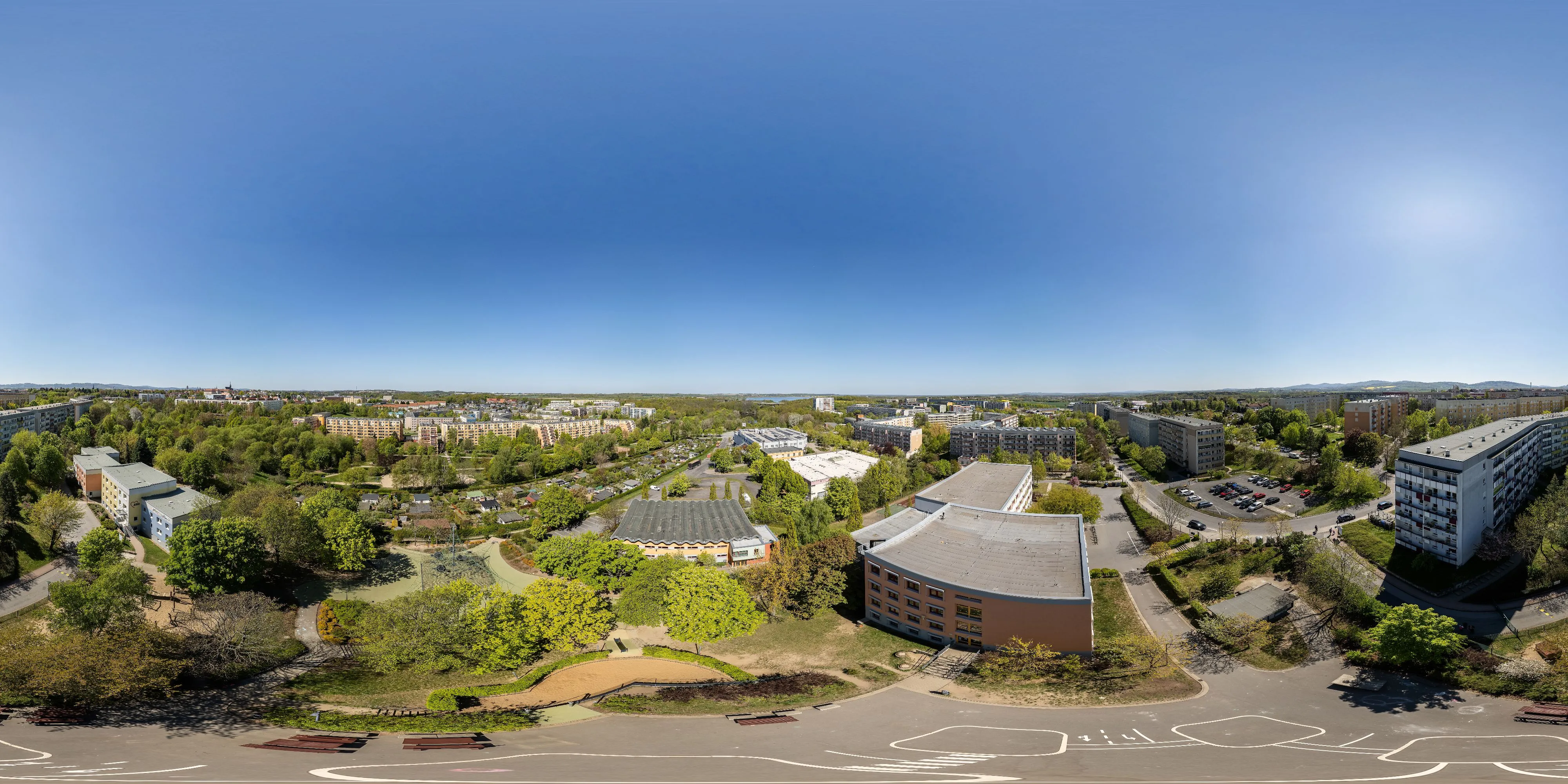 360 Grad Panorama Ansicht: Frédéric-Joliot-Curie-Grundschule in Bautzen
