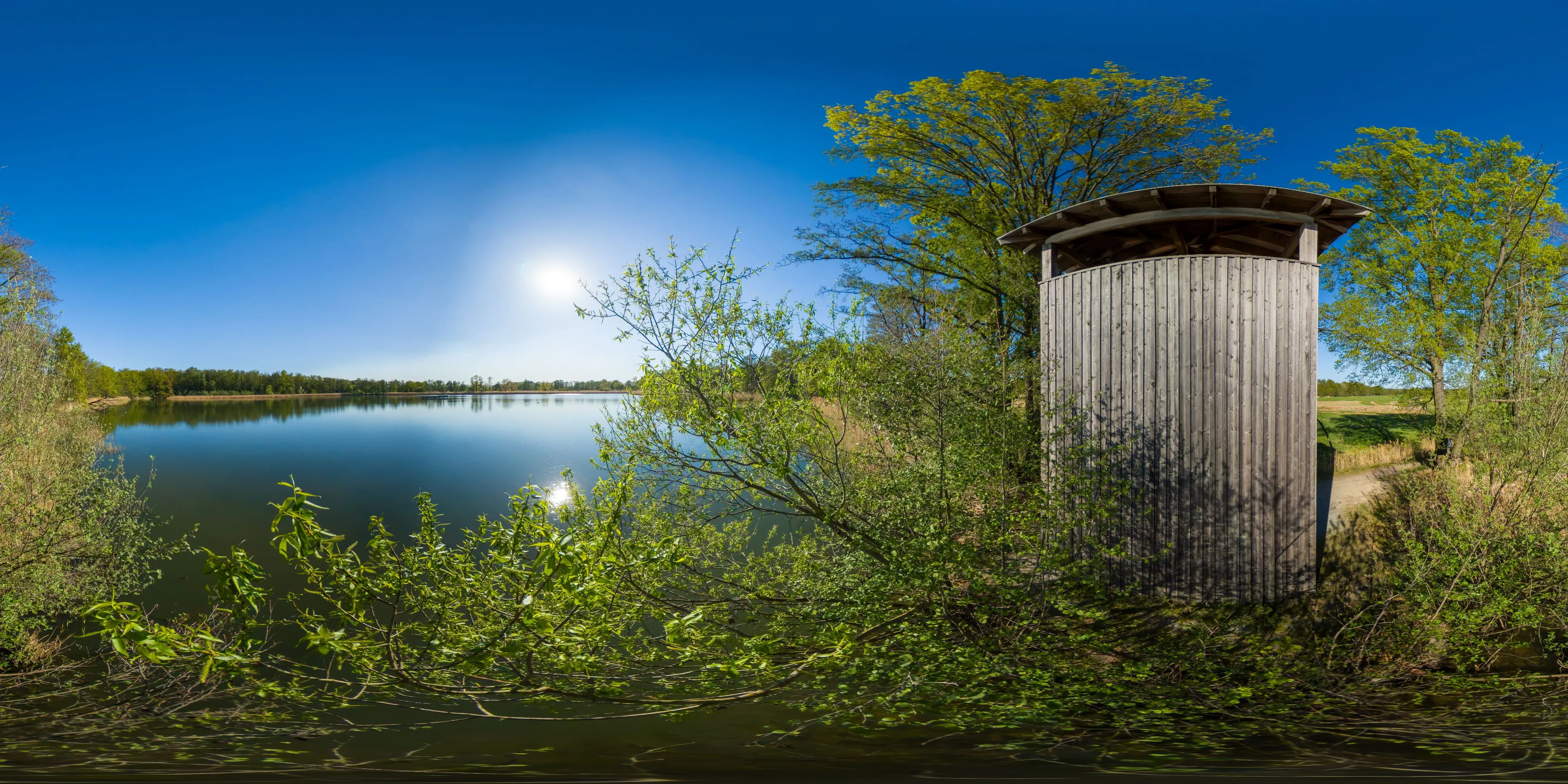 360 Grad Panorama Ansicht: Biosphärenreservat Guttau - Brösaer Teich in Oberlausitz