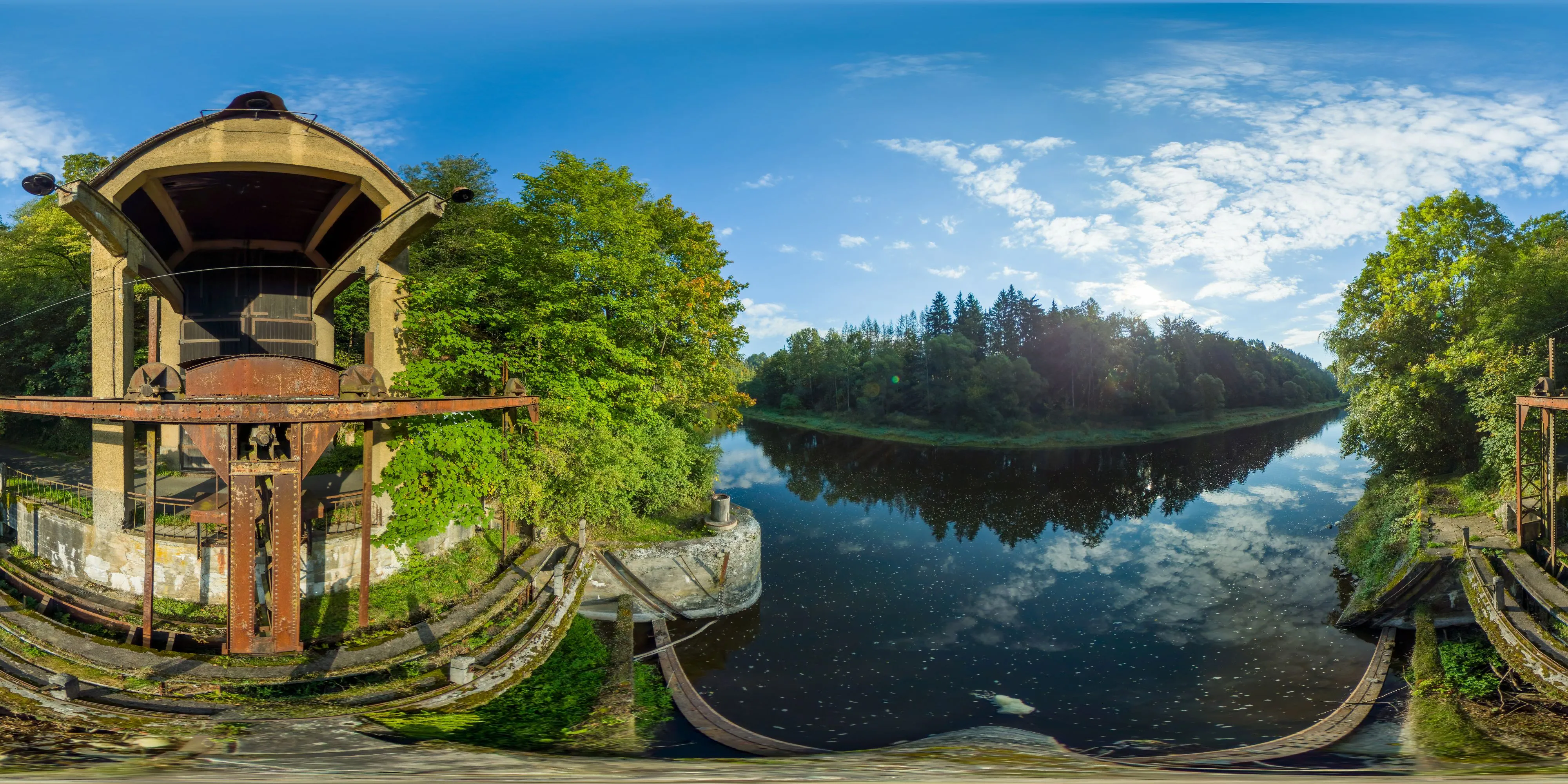 360 Grad Panorama Ansicht: Conrod Einlaufbauwerk - Wasserseite in Ziegenrück