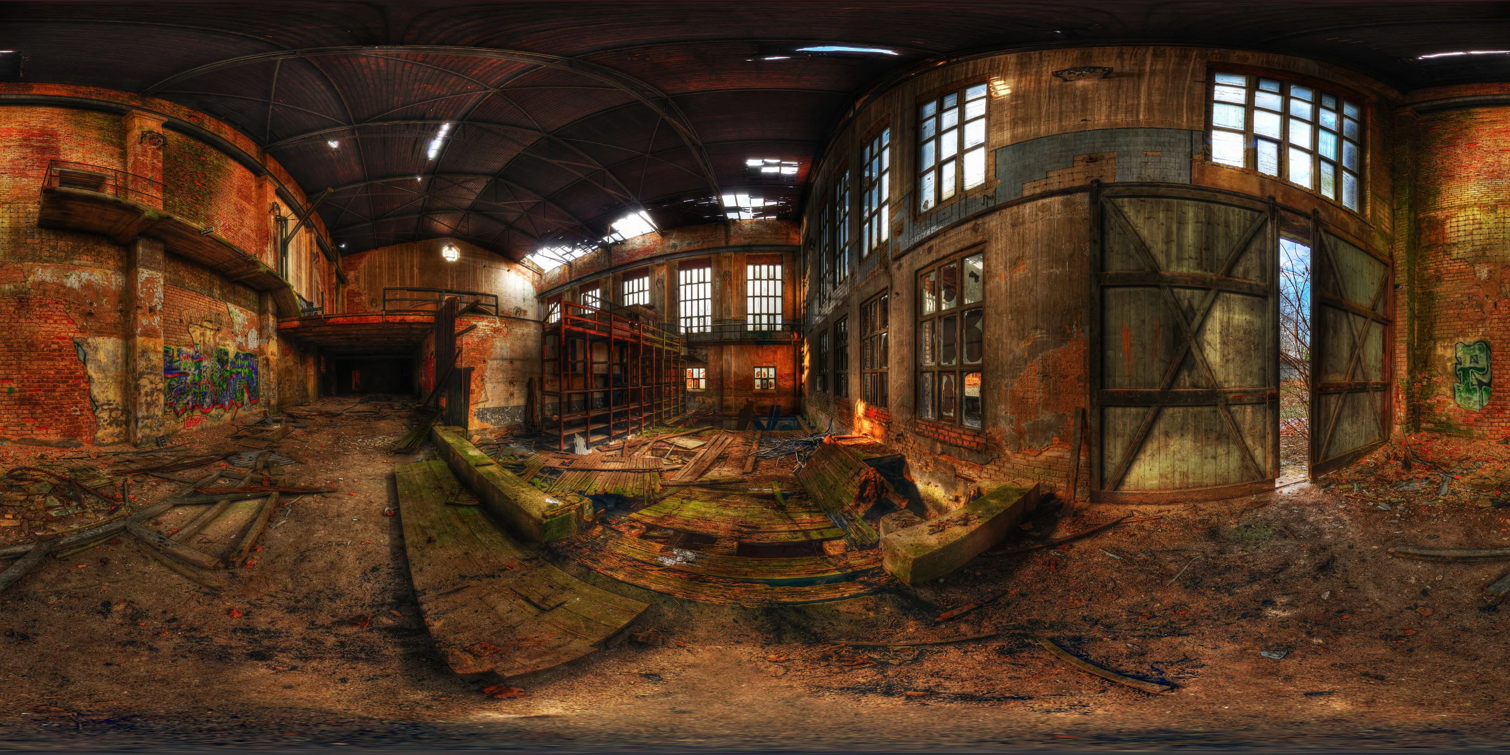 360 Grad Panorama Ansicht: Kraftwerkshalle 2 in Elbtalzentrale Pirna 2011