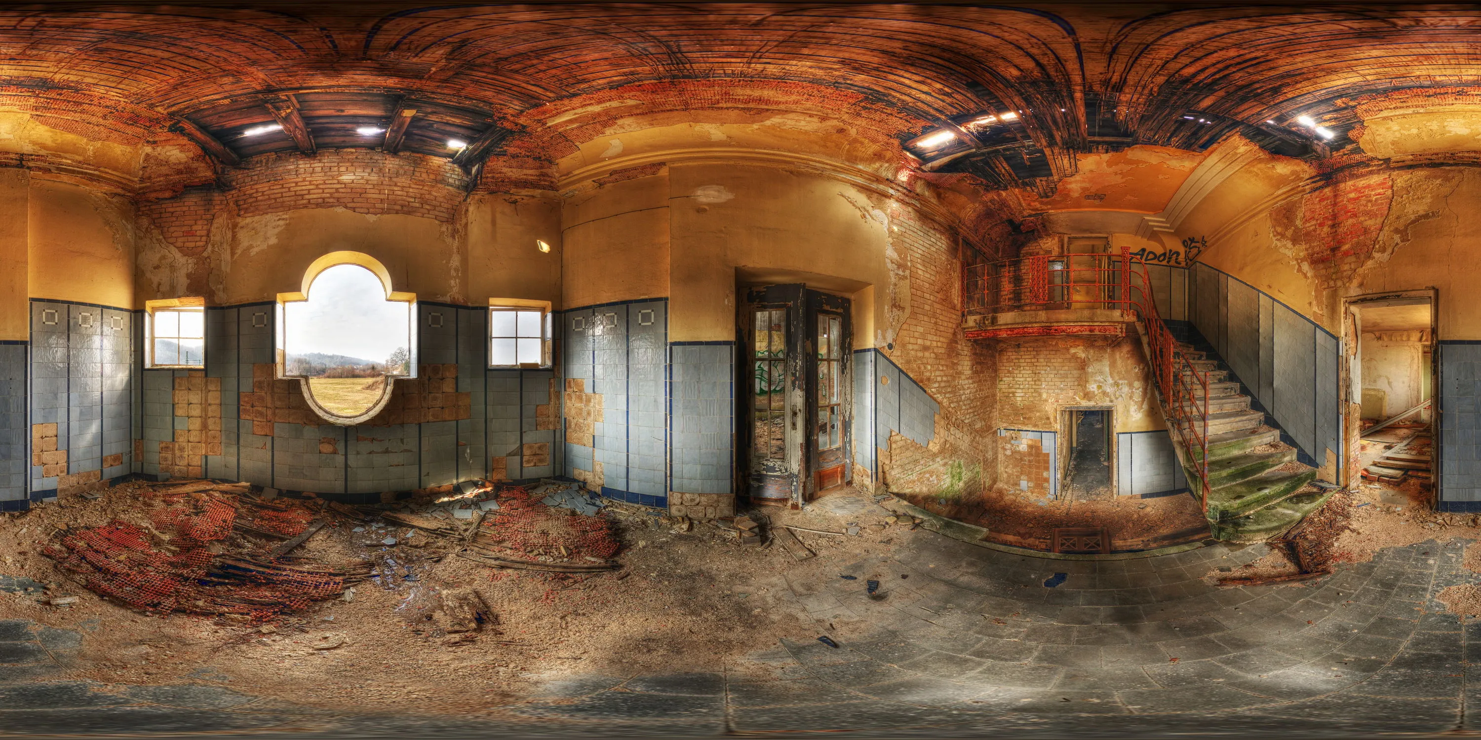 360 Grad Panorama Ansicht: Treppenhaus in Elbtalzentrale Pirna 2011