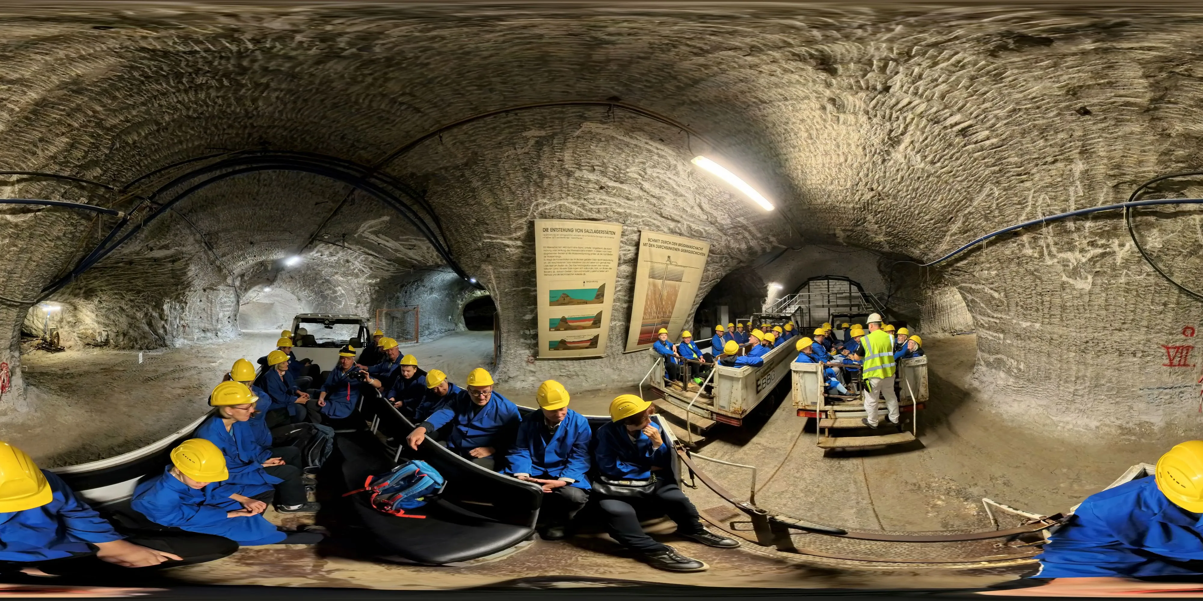 360 Grad Panorama Ansicht: Grubenrundfahrt in Erlebnisbergwerk Sondershausen