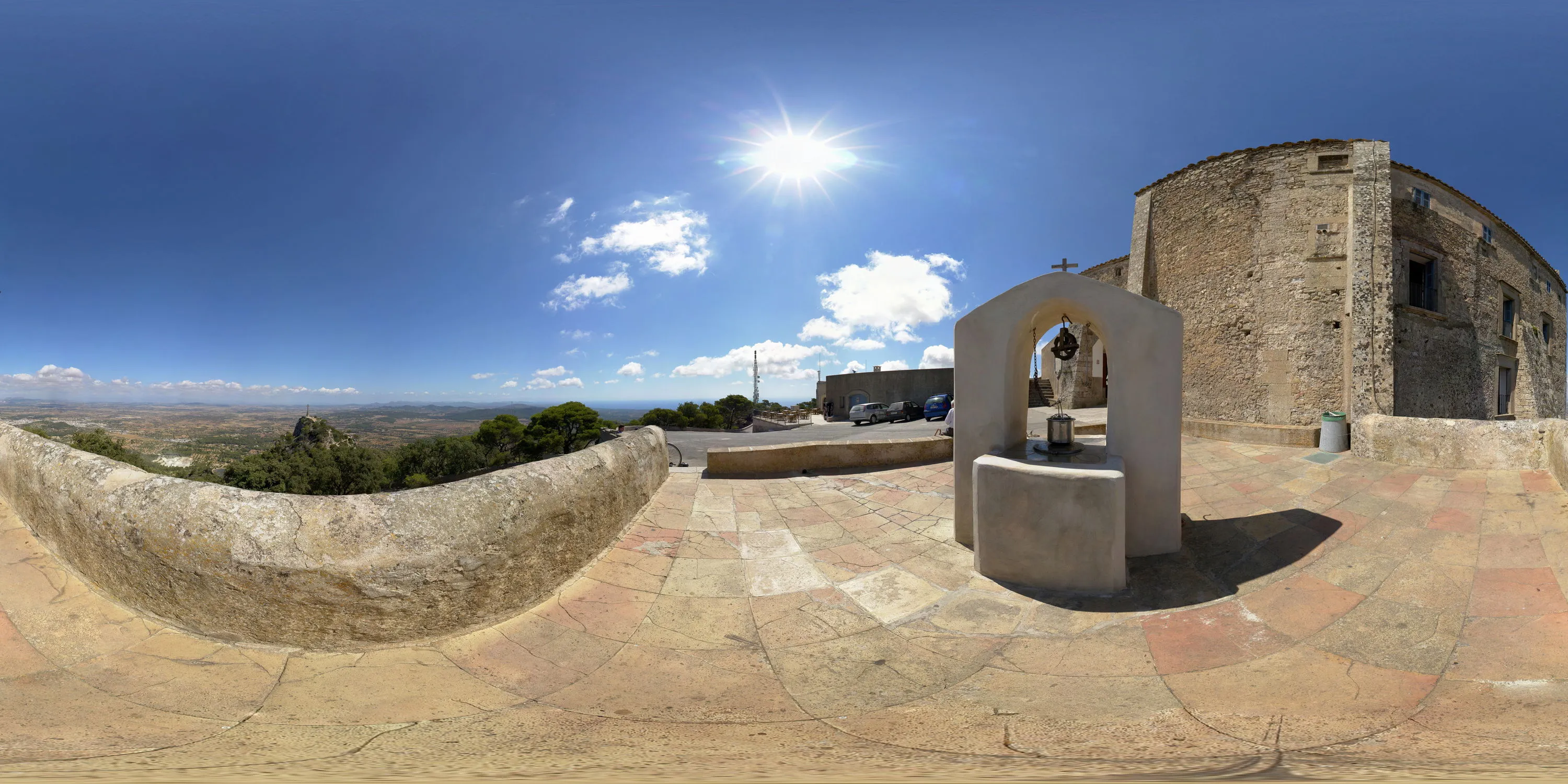 360 Grad Panorama Ansicht: Felantix - Castell de Santueri in Mallorca