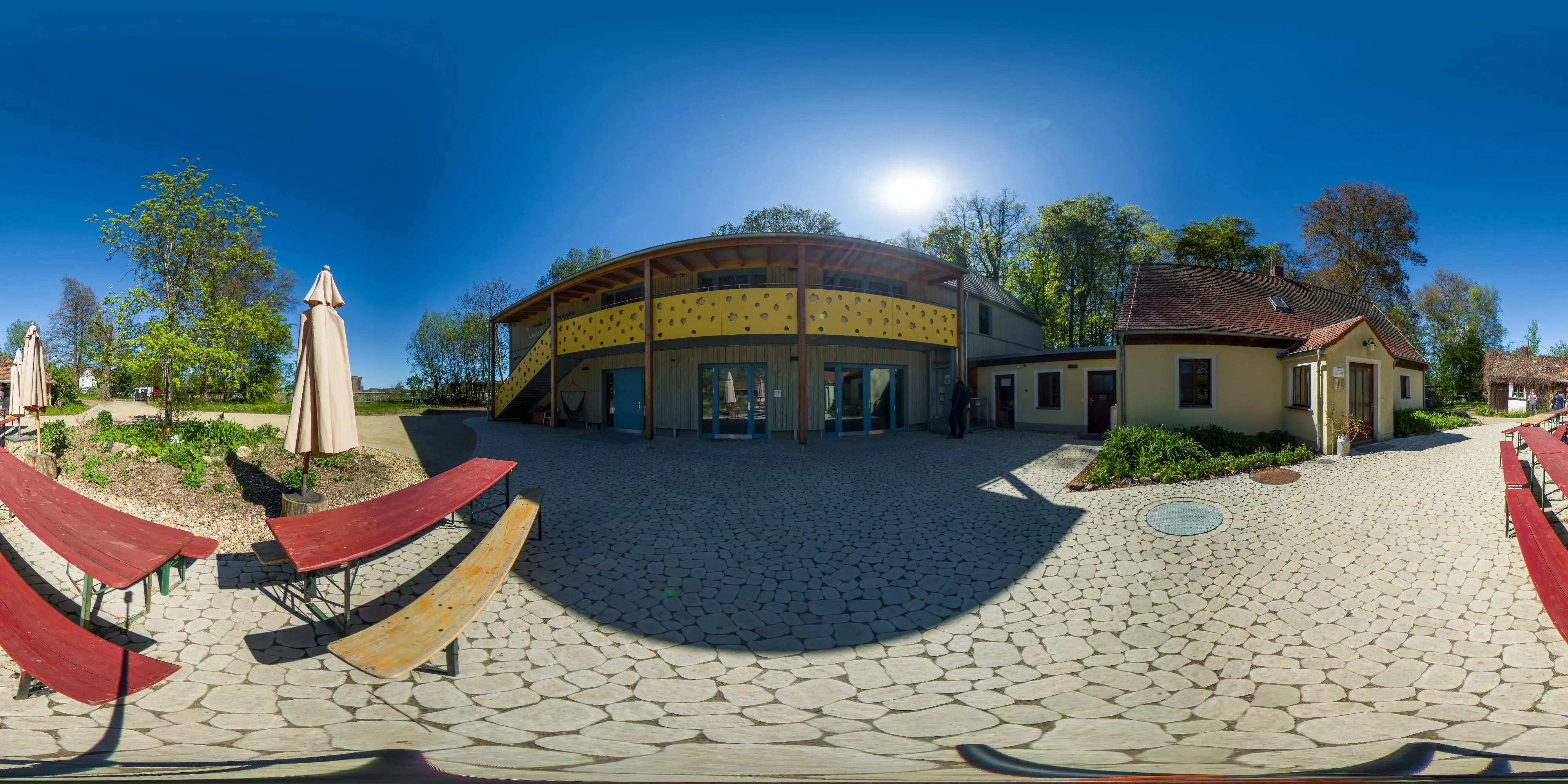 360 Grad Panorama Ansicht: Umweltbildungszentrum Fischereihof Kleinholscha - Hof in Oberlausitz