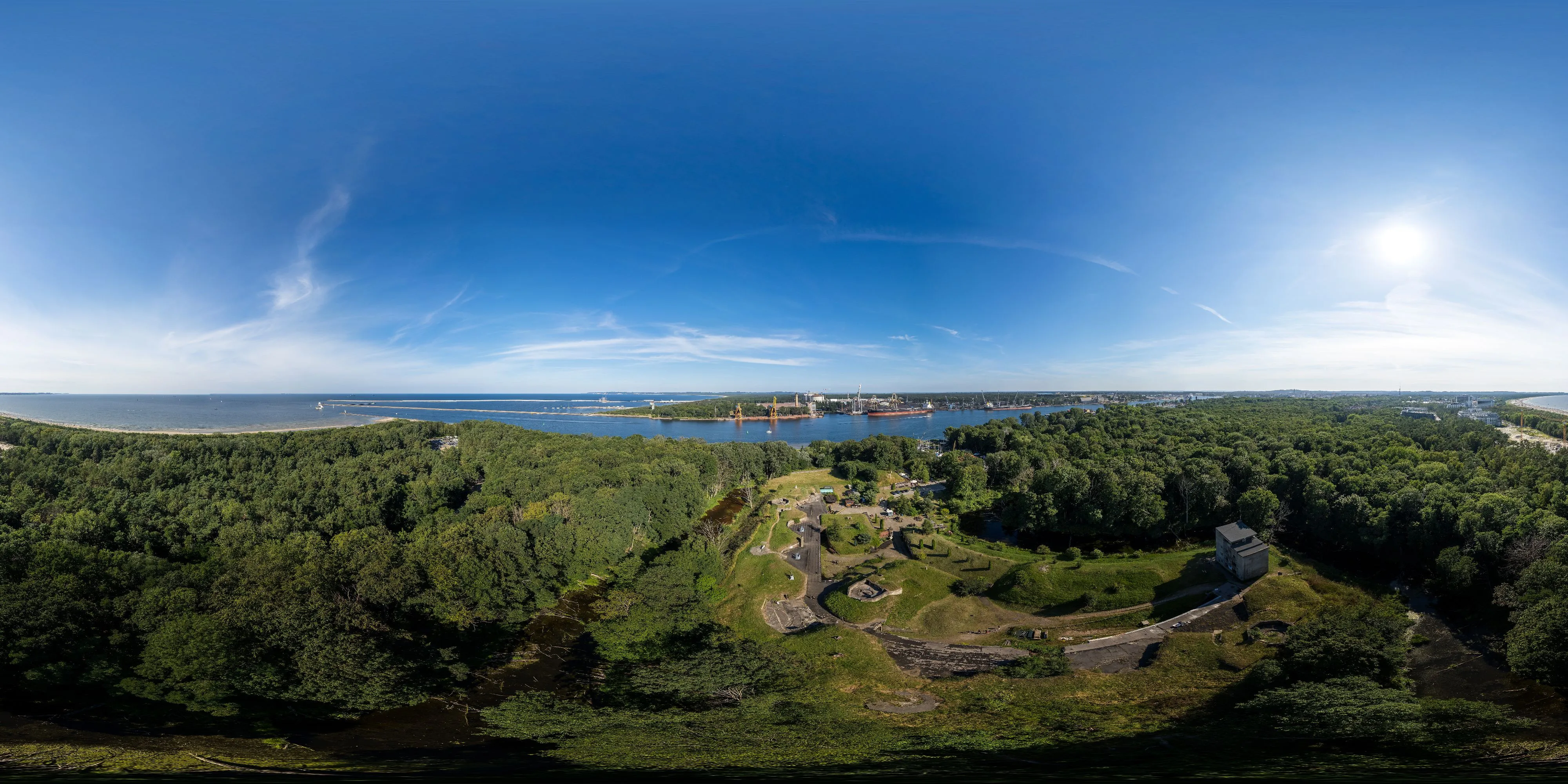 360 Grad Panorama Ansicht: Westbatterie - Fort Zachodni w Swinoujsciu in Polen