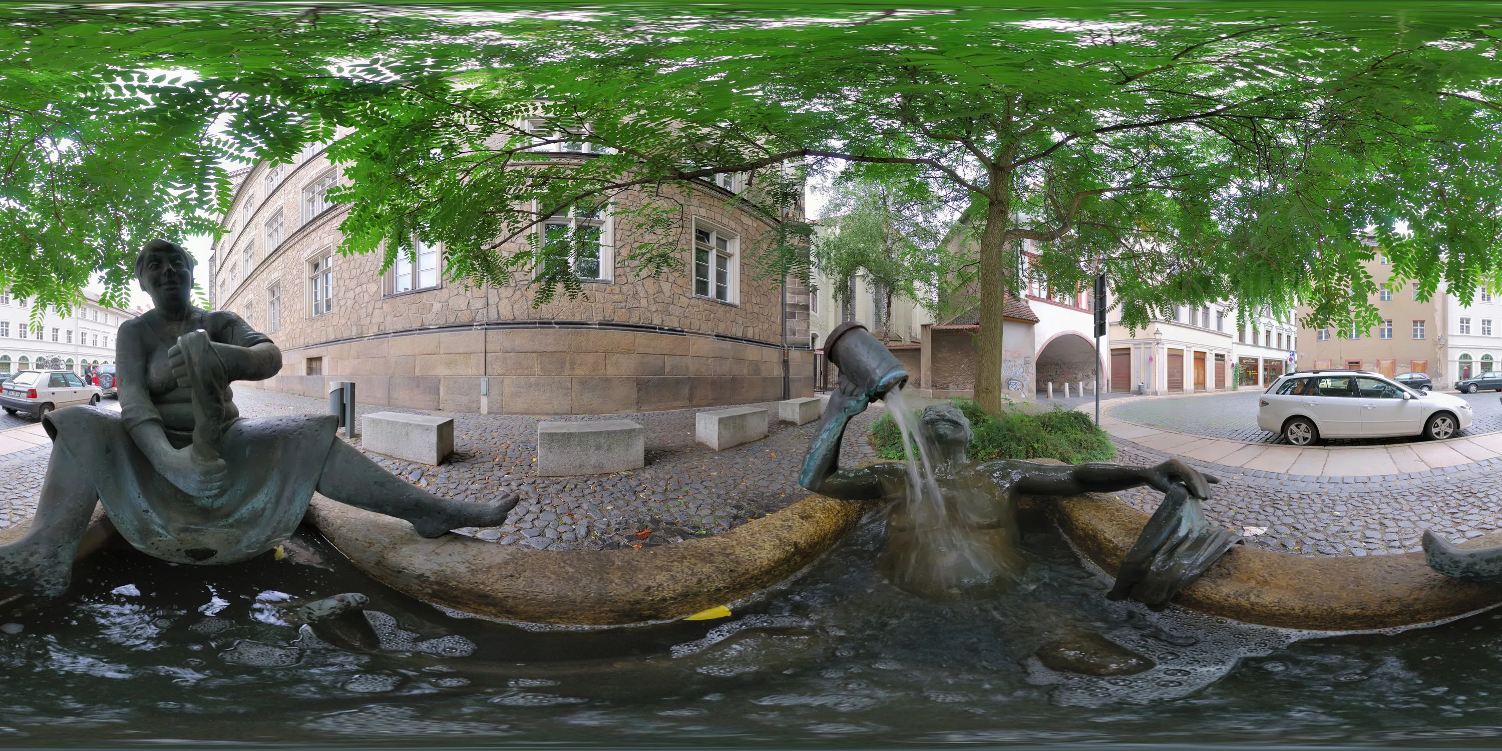 360 Grad Panorama Ansicht: Brunnen in Görlitz