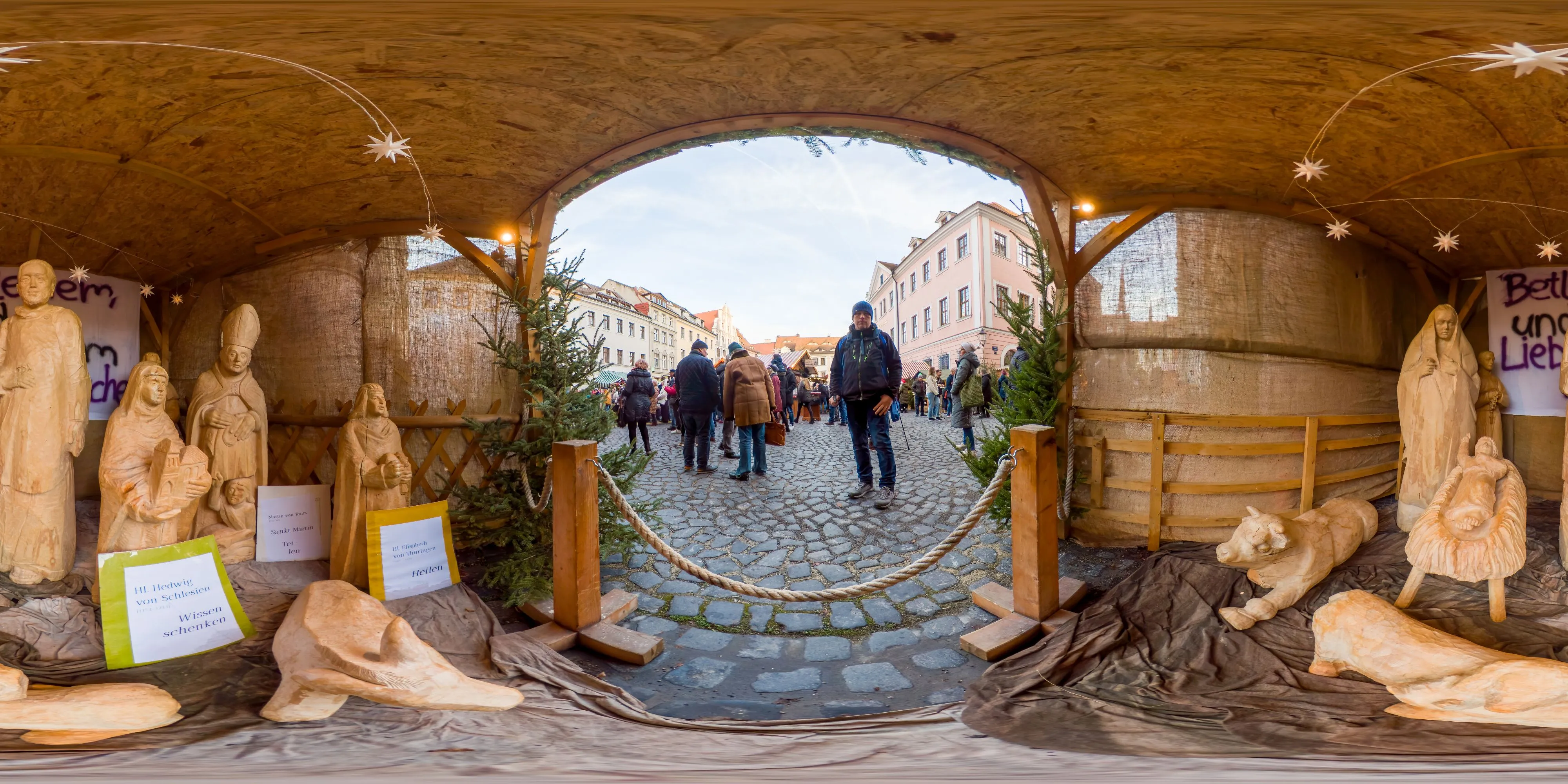 360° Panorama Ansicht: Weihnachtskrippe