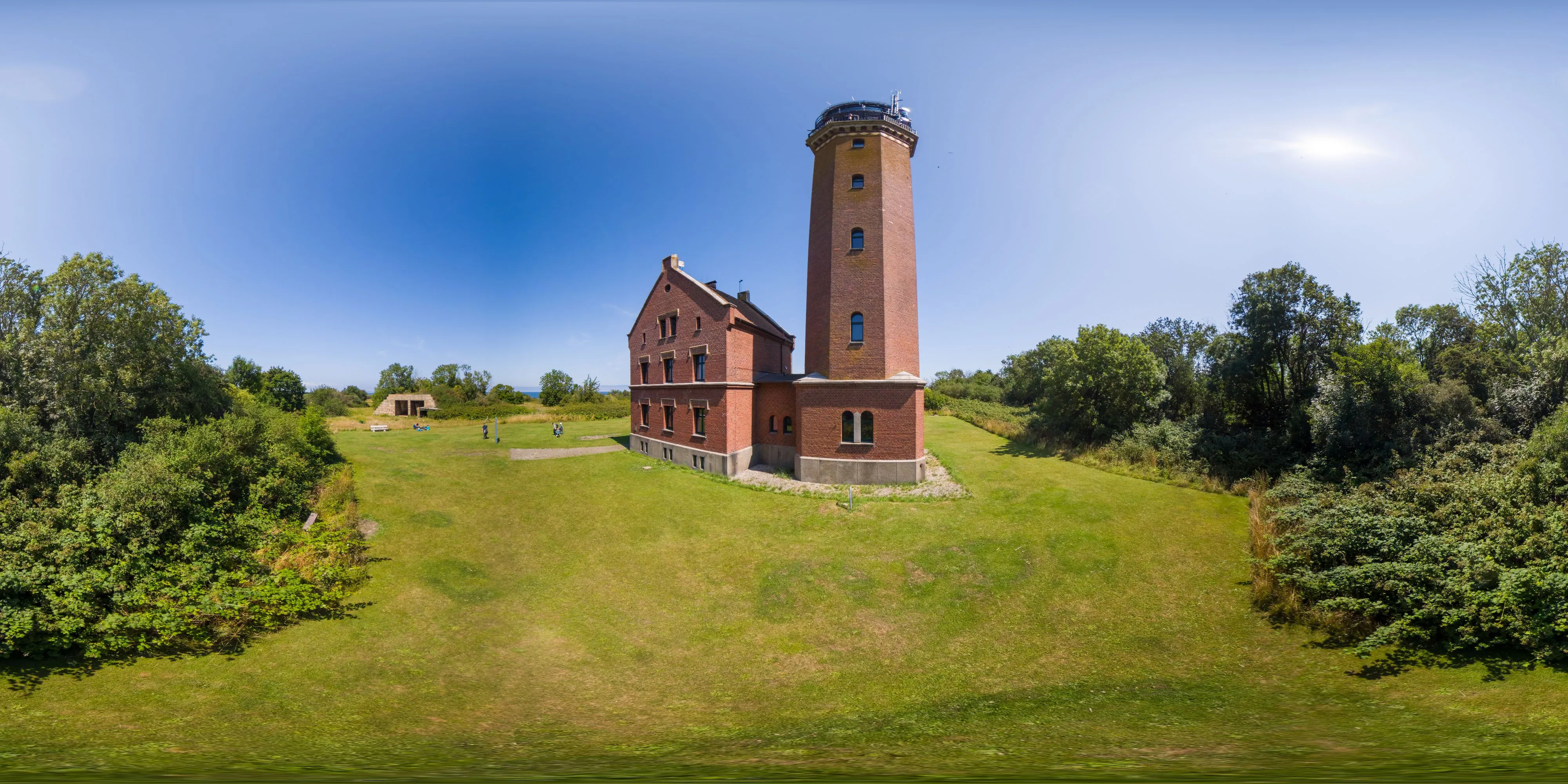 360 Grad Panorama Ansicht: Außengelände des Leuchturmes in Greifswalder Oie
