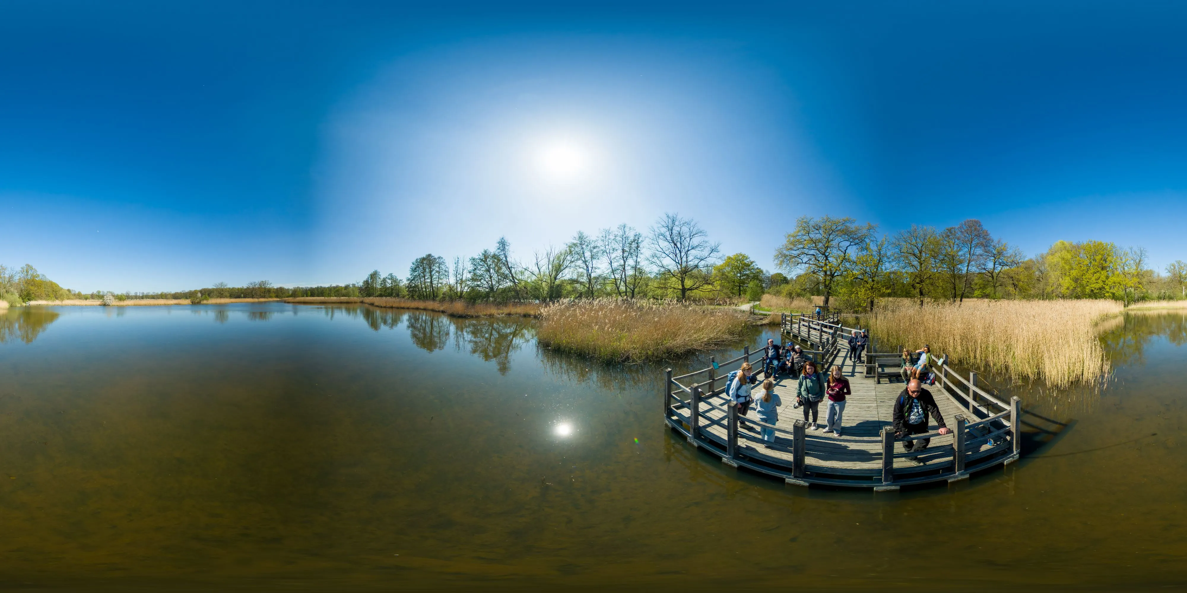 360 Grad Panorama Ansicht: Biosphärenreservat Guttau - Froschsteg in Oberlausitz