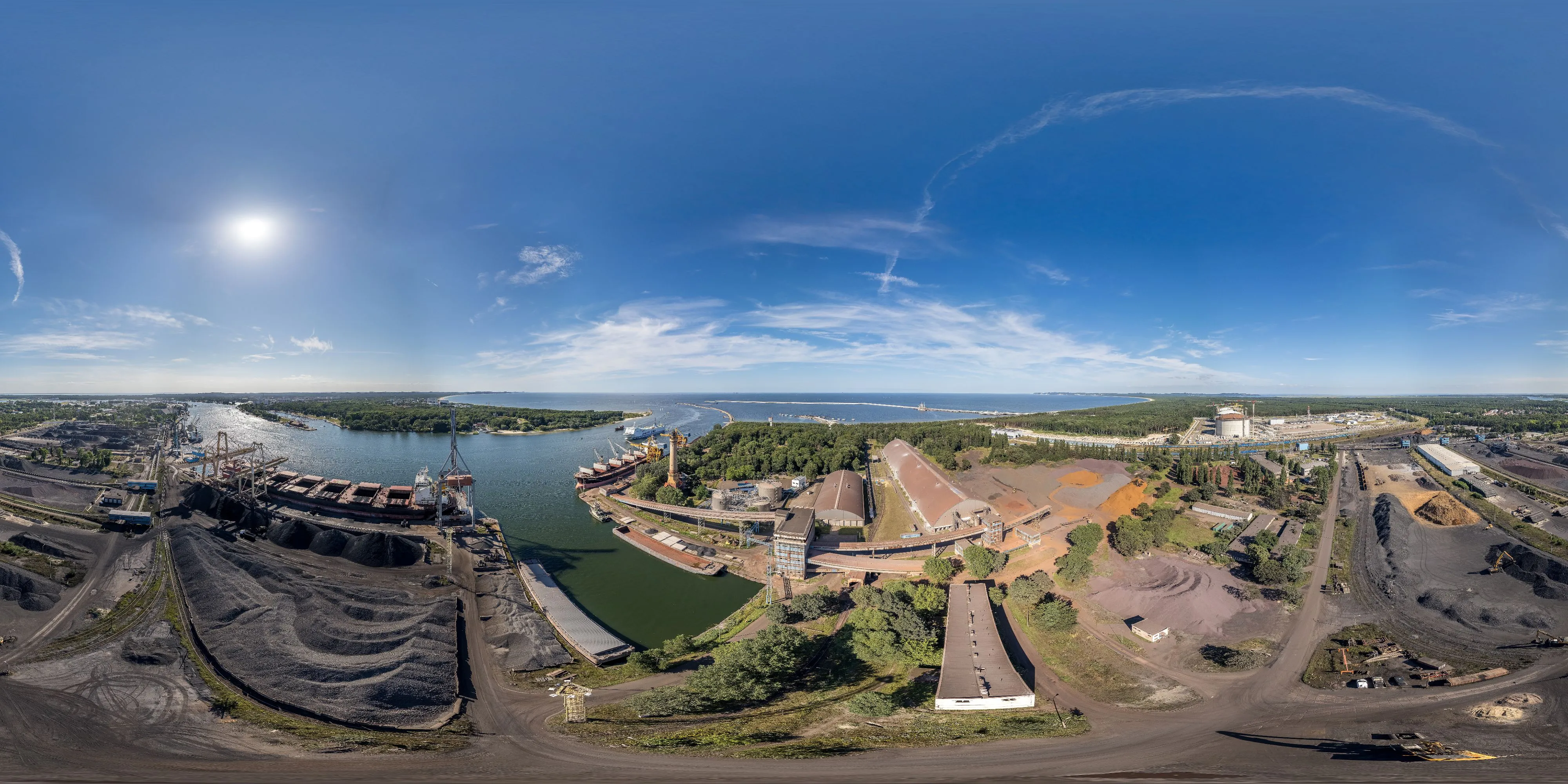 360 Grad Panorama Ansicht: Hafen Swinemünde in Polen