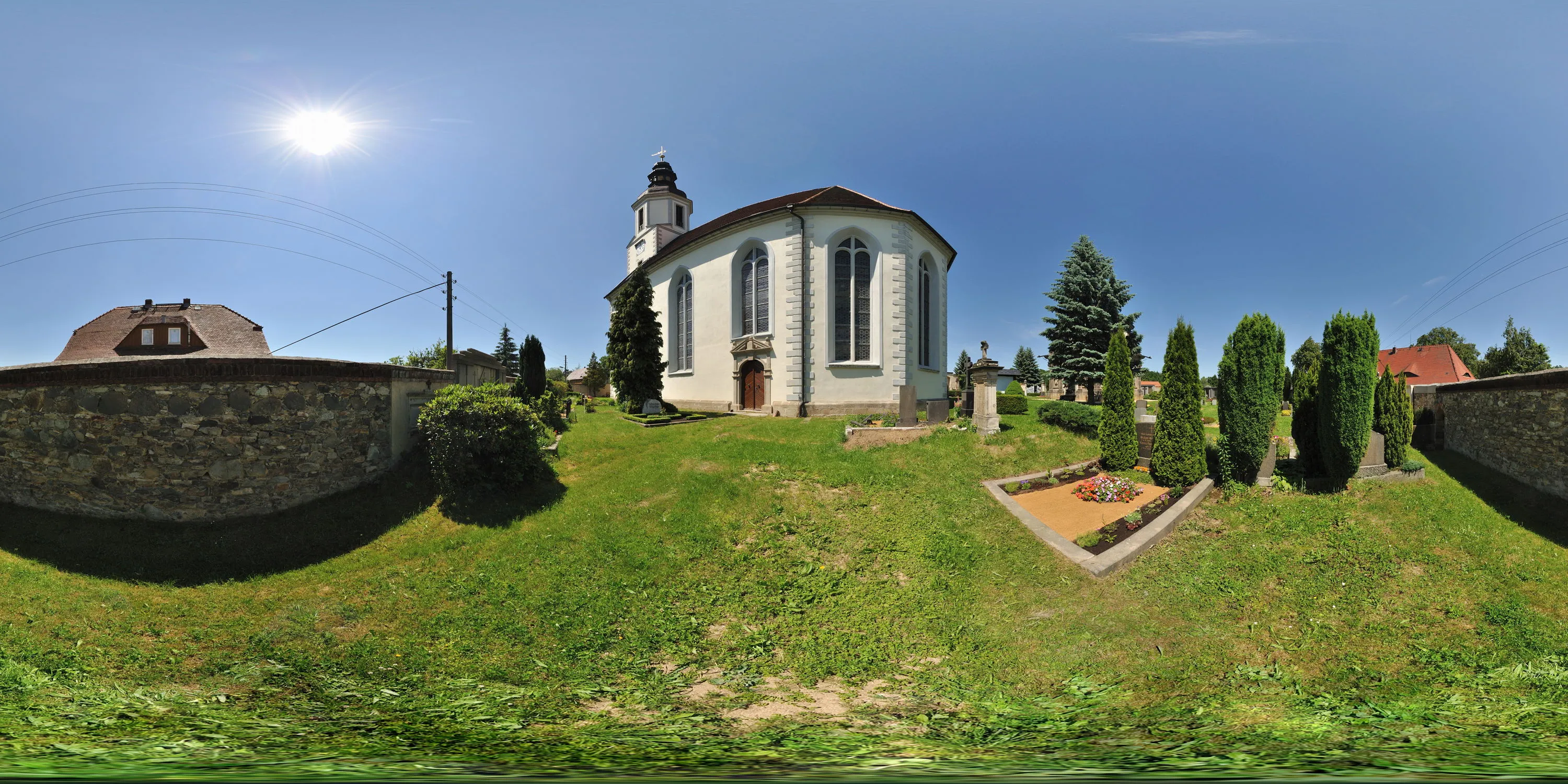360 Grad Panorama Ansicht: Dorfkirche in Hainewalde
