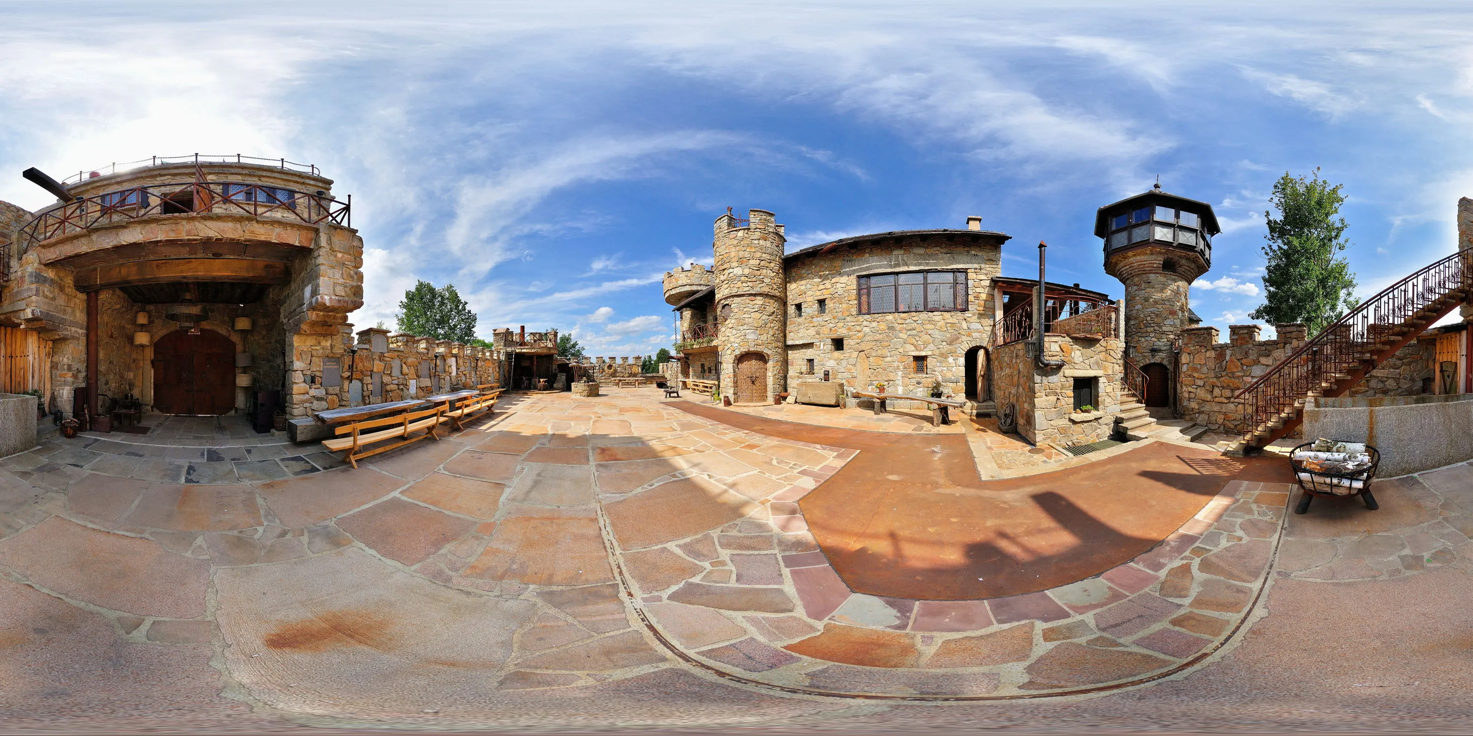 360 Grad Panorama Ansicht: Innenhof 2 in Jakubzburg in Mortka