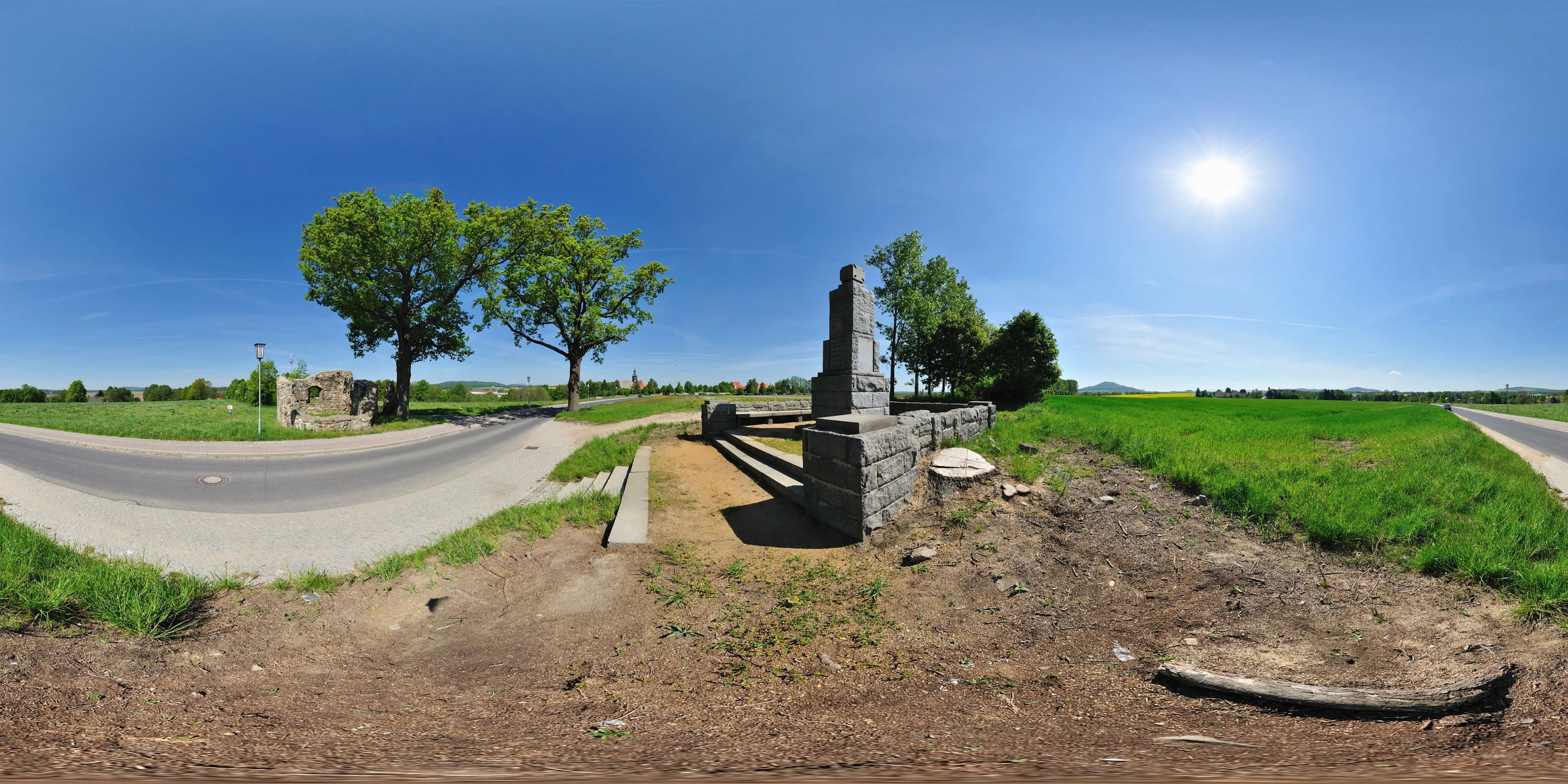 360 Grad Panorama Ansicht: Kriegerdenkmal Markersdorf in Oberlausitz