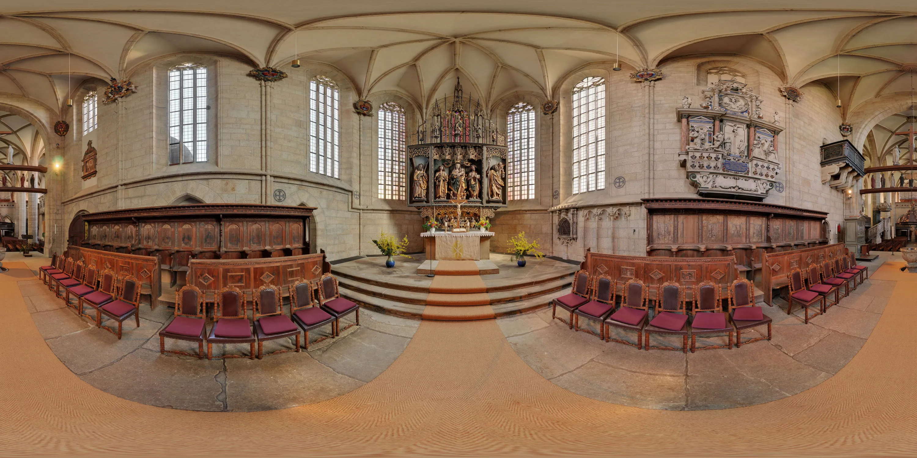 360 Grad Panorama Ansicht: Marienaltar Hauptkirche St. Marien in Kamenz