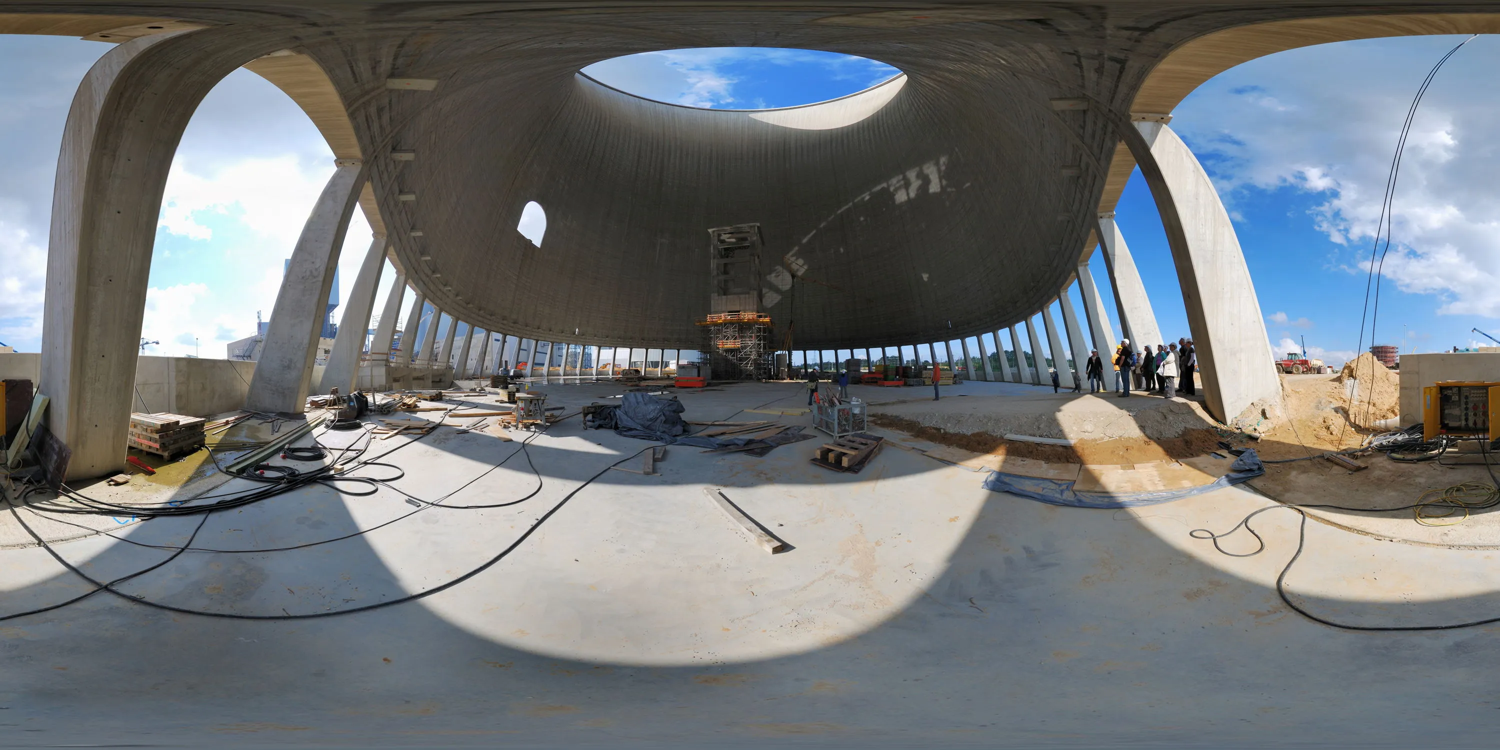 360 Grad Panorama Ansicht: Baustelle Kühlturm in Kraftwerk Boxberg