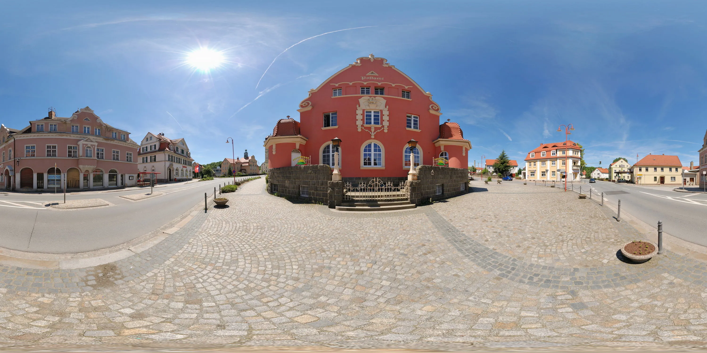 360 Grad Panorama Ansicht: Kirschauer Postamt in Oberlausitz