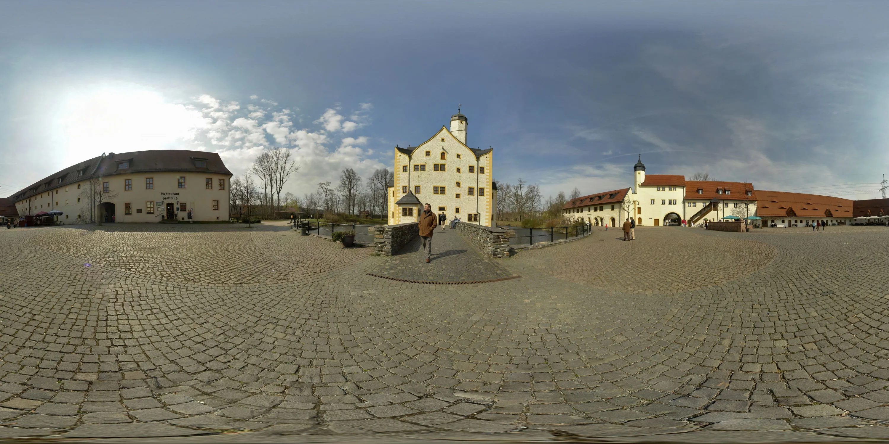 360 Grad Panorama Ansicht: Wasserschloss Klaffenbach in Sachsen