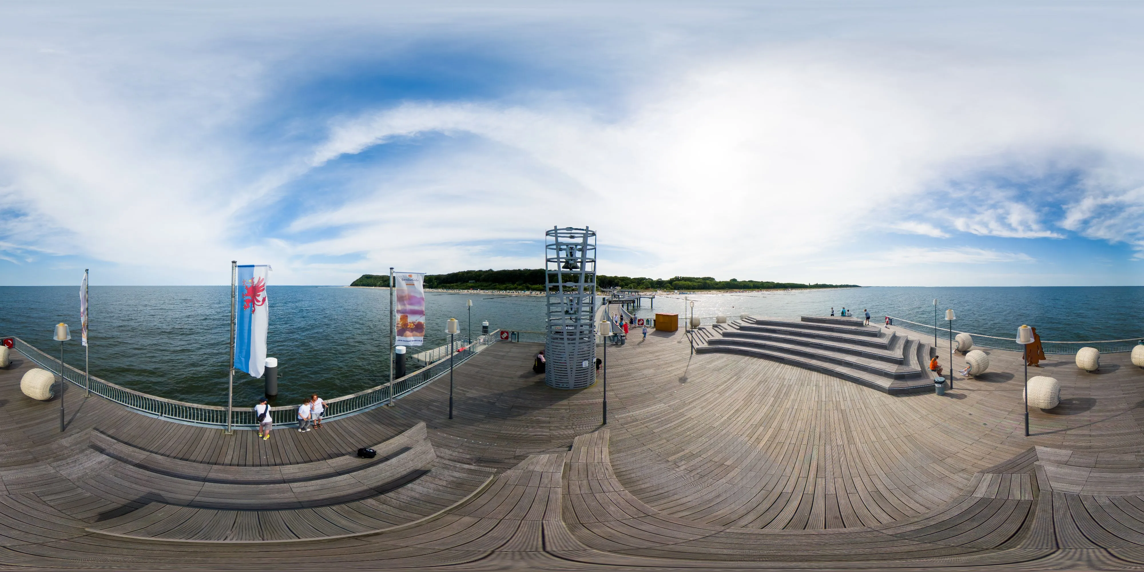 360° Panorama Ansicht: Koserow - Seebrücke - Glocken der versunkenen Stadt Vineta
