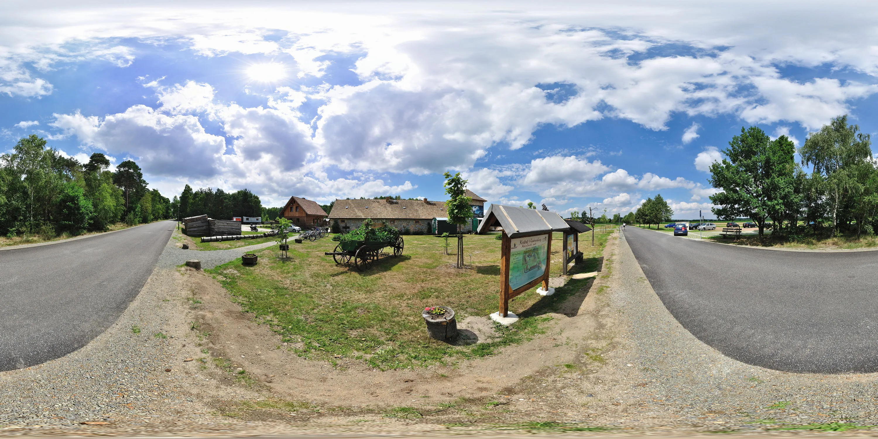 360 Grad Panorama Ansicht: Mühlhof in Krabatmühle Schwarzkollm