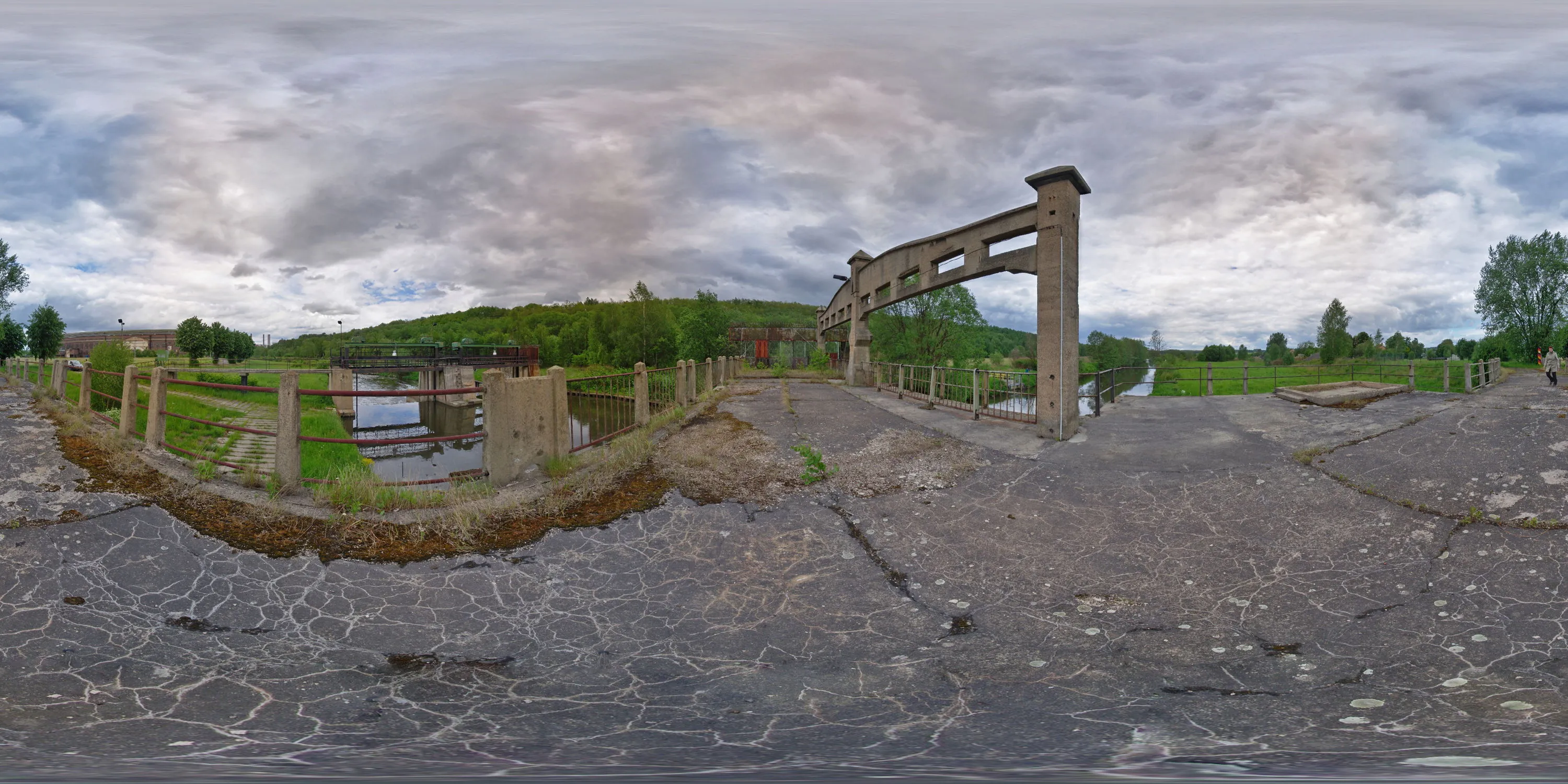 360 Grad Panorama Ansicht: Kraftwerksmuseum Hirschfelde - Altes Wehr in Kraftwerksmuseum Hirschfelde