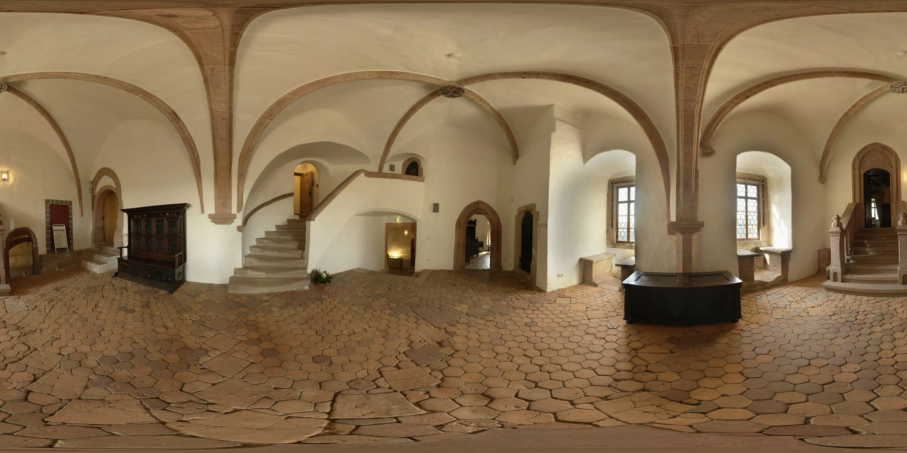 360 Grad Panorama Ansicht: in der Burg in Burg Kriebstein