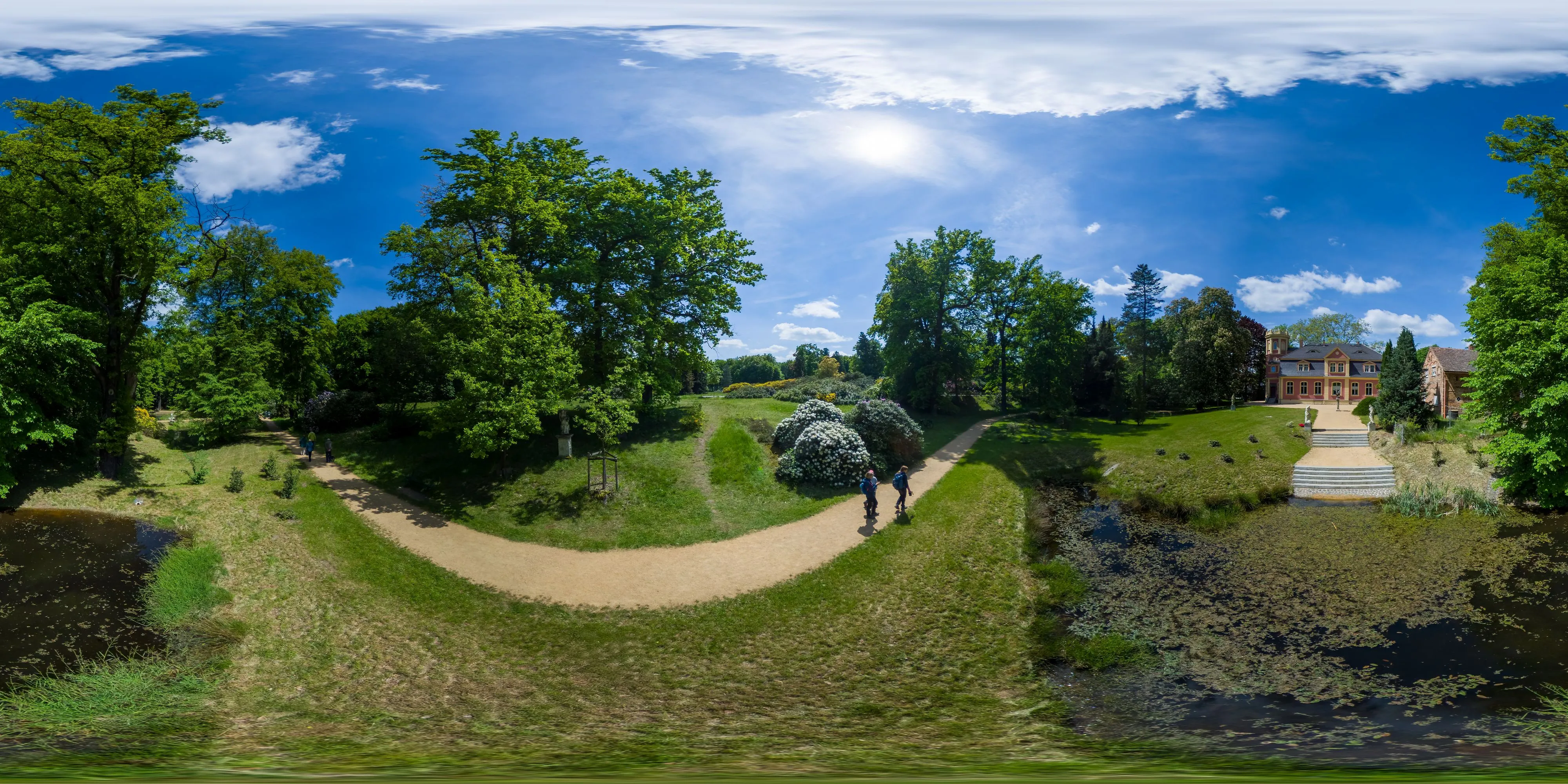 360° Panorama Ansicht: Altes Schloss Kromlau - Westansicht