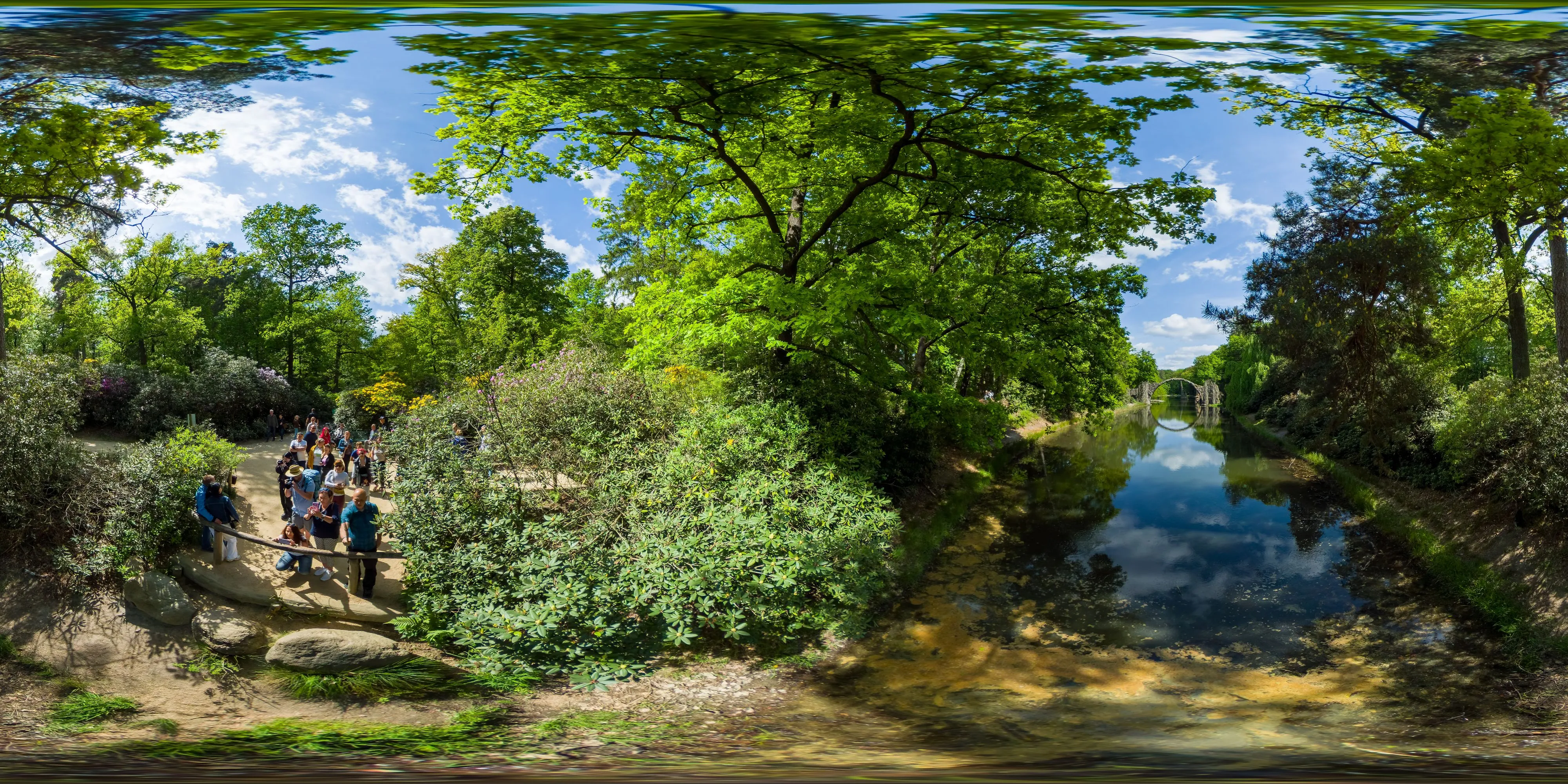 360° Panorama Ansicht: Rakotzbrücke - Westansicht