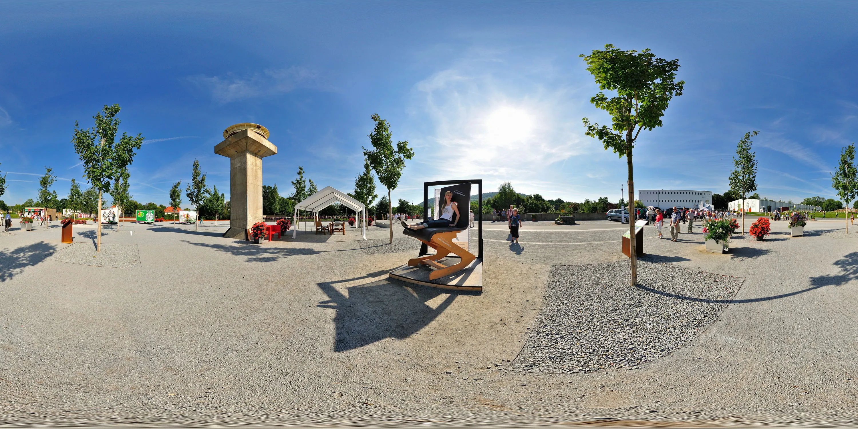 360 Grad Panorama Ansicht: Baumhain am Rübentower in 6. Sächsische Landesgartenschau in Löbau