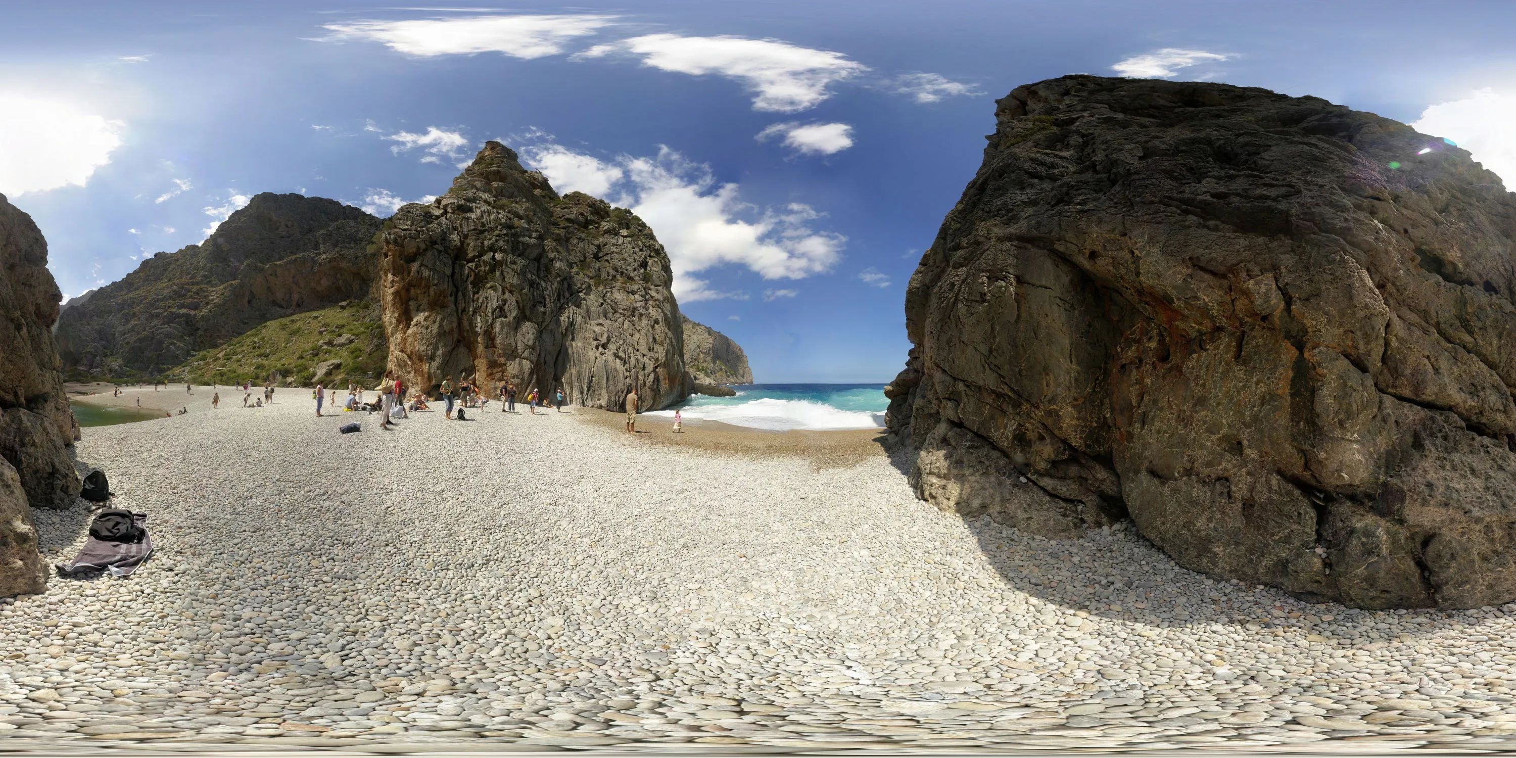 360 Grad Panorama Ansicht: Cala de sa Calobra in Sa Calobra