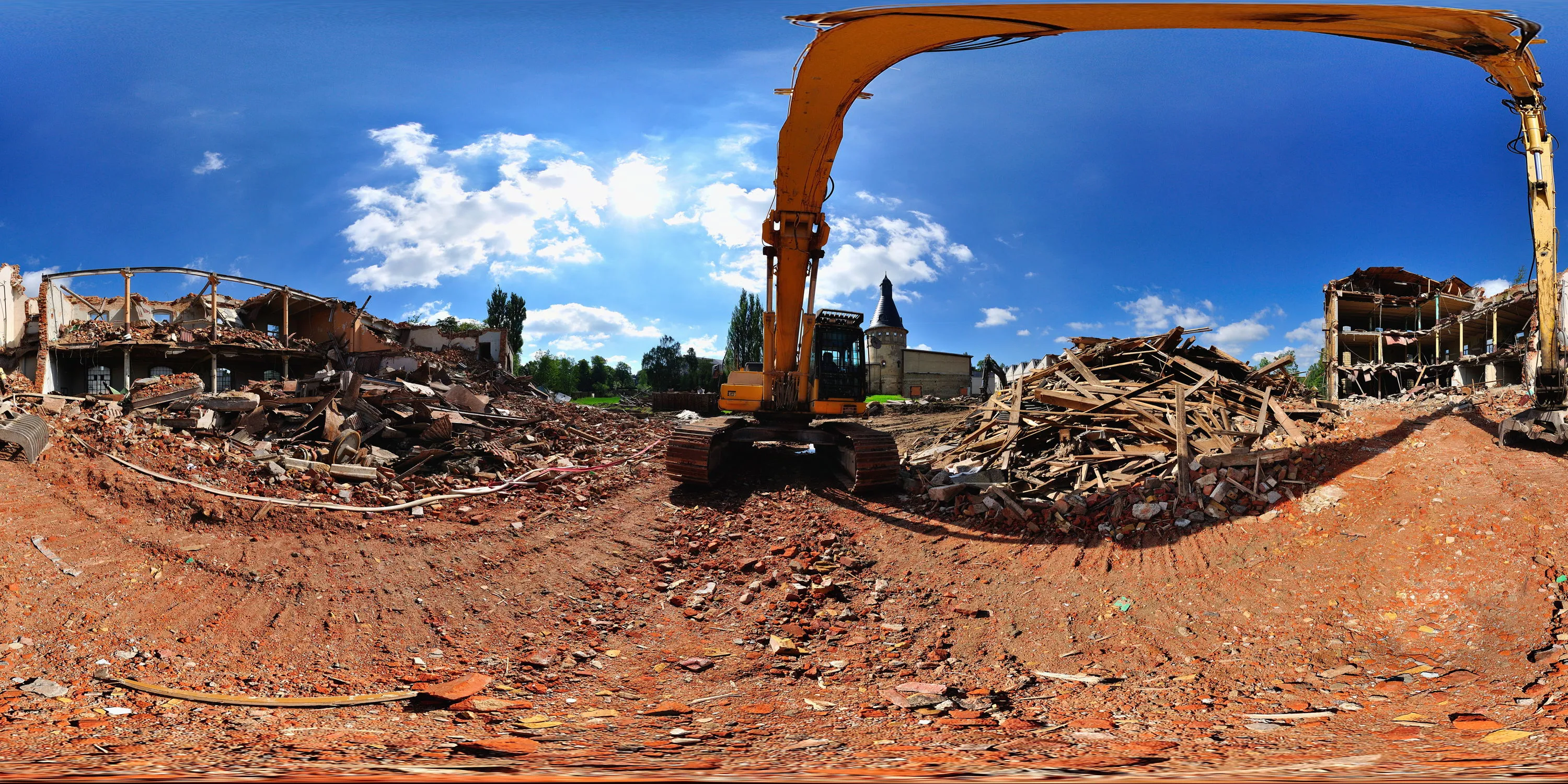 360 Grad Panorama Ansicht: Abriss Qualitätskontrolle in Lautex Werk