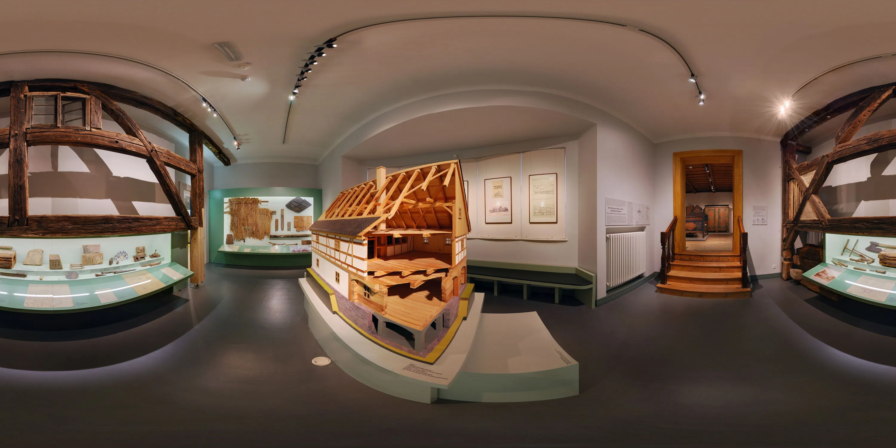 360 Grad Panorama Ansicht: Fachwerkhaus in Museum Bautzen