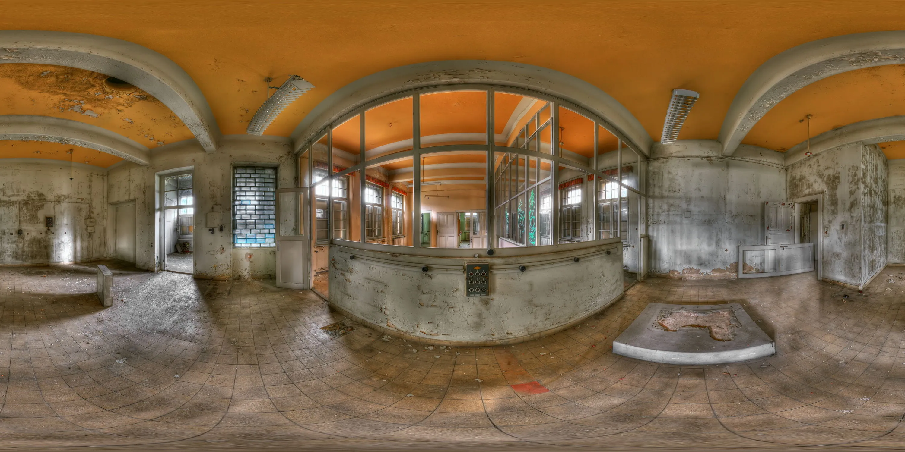 360 Grad Panorama Ansicht: Apotheke Malariaabteilung in Wehrmachtslazarett Pirna-Sonnenstein