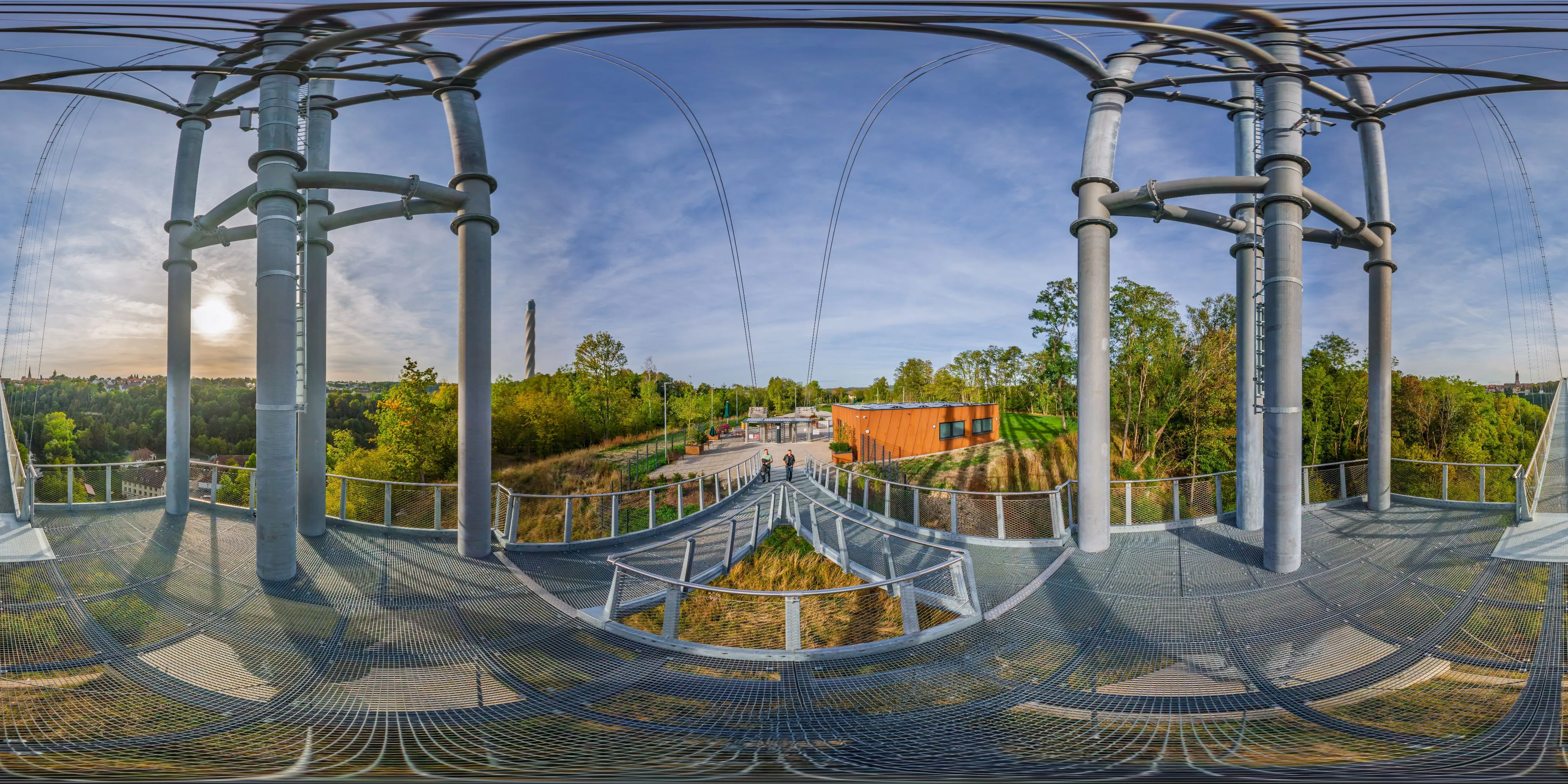 360° Panorama Ansicht: Hängebrücke „Neckarline“ - Eingang Berner Feld