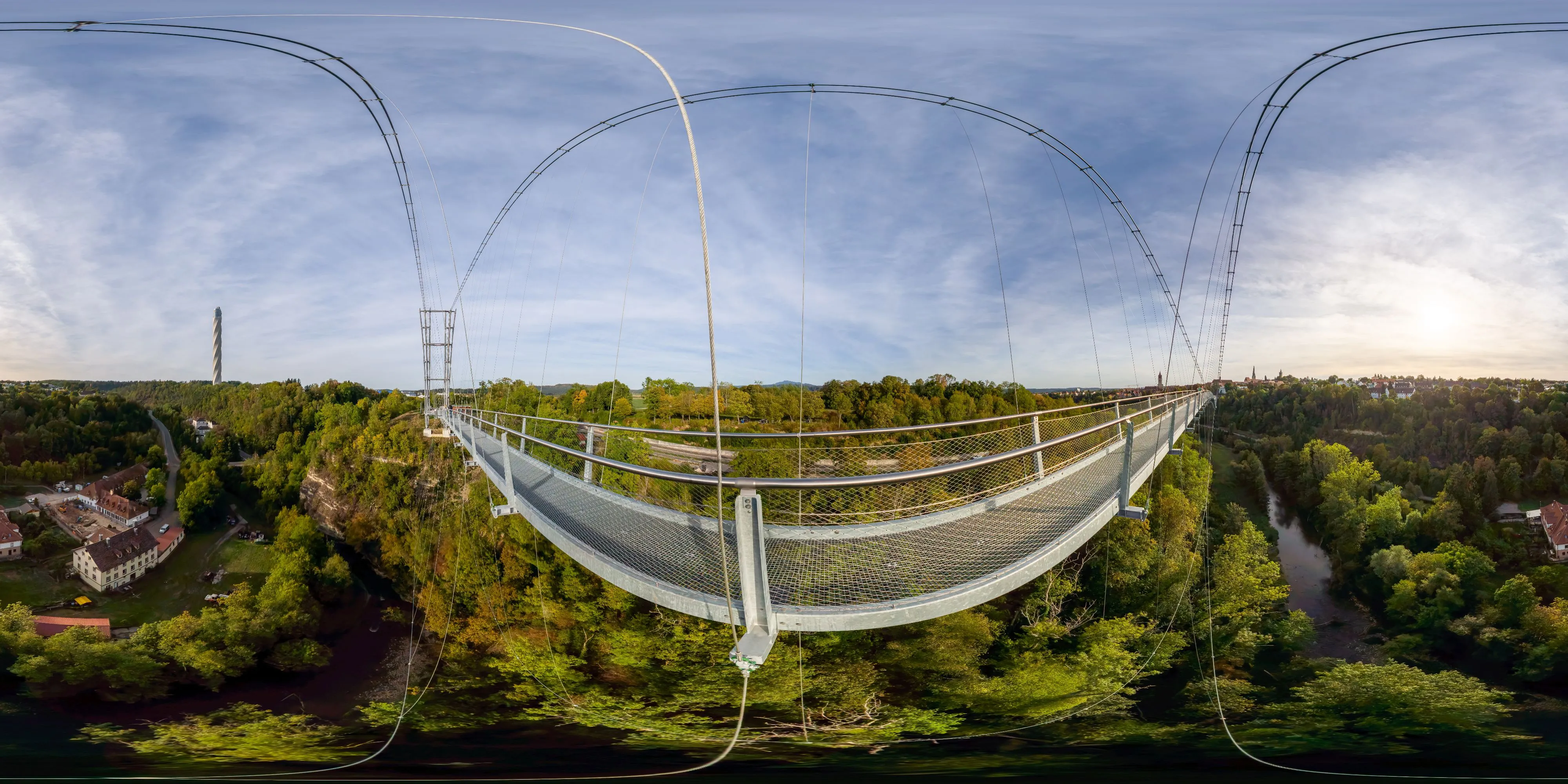 360° Panorama Ansicht: Hängebrücke „Neckarline“